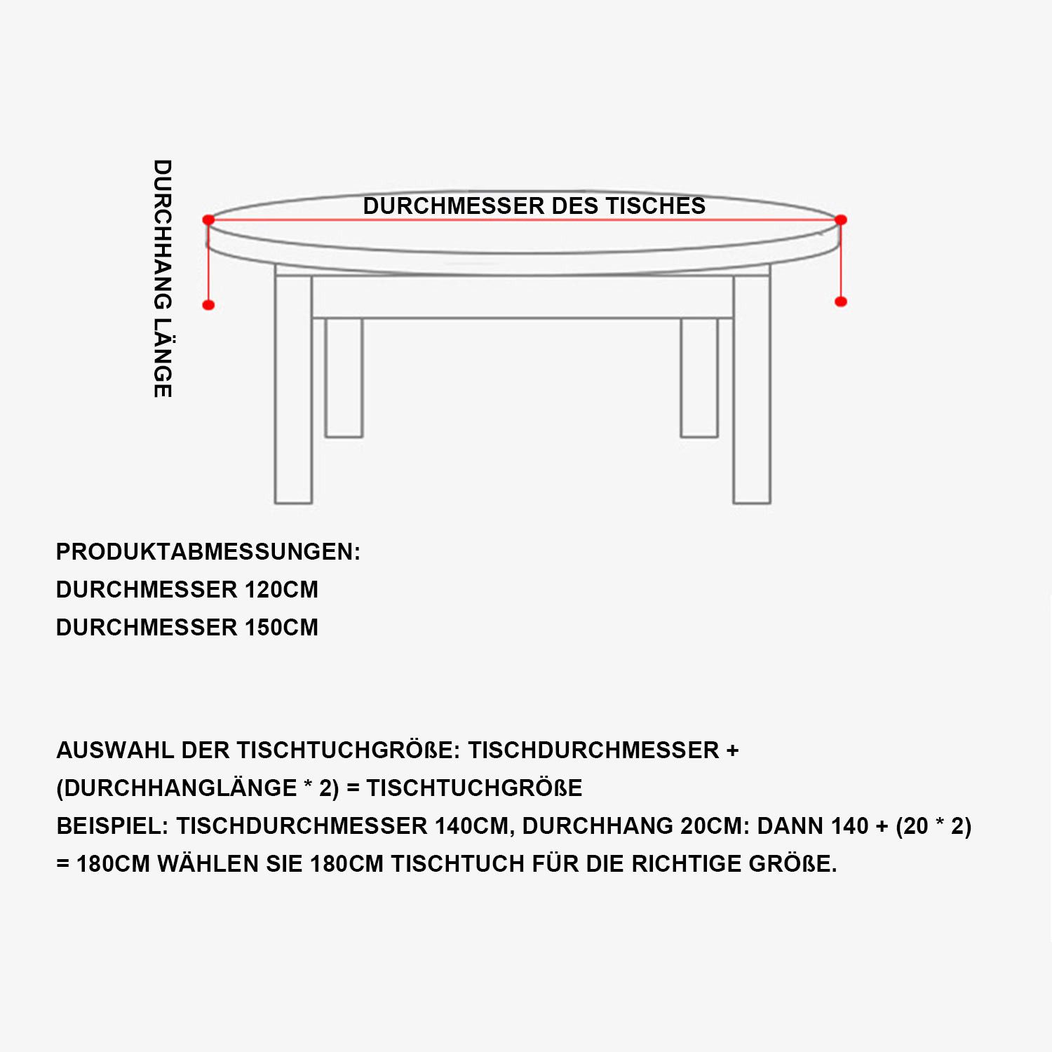 Refttenw Tischdecke 120cm/150cm Runde Weihnachtstischdecke für günstig online kaufen