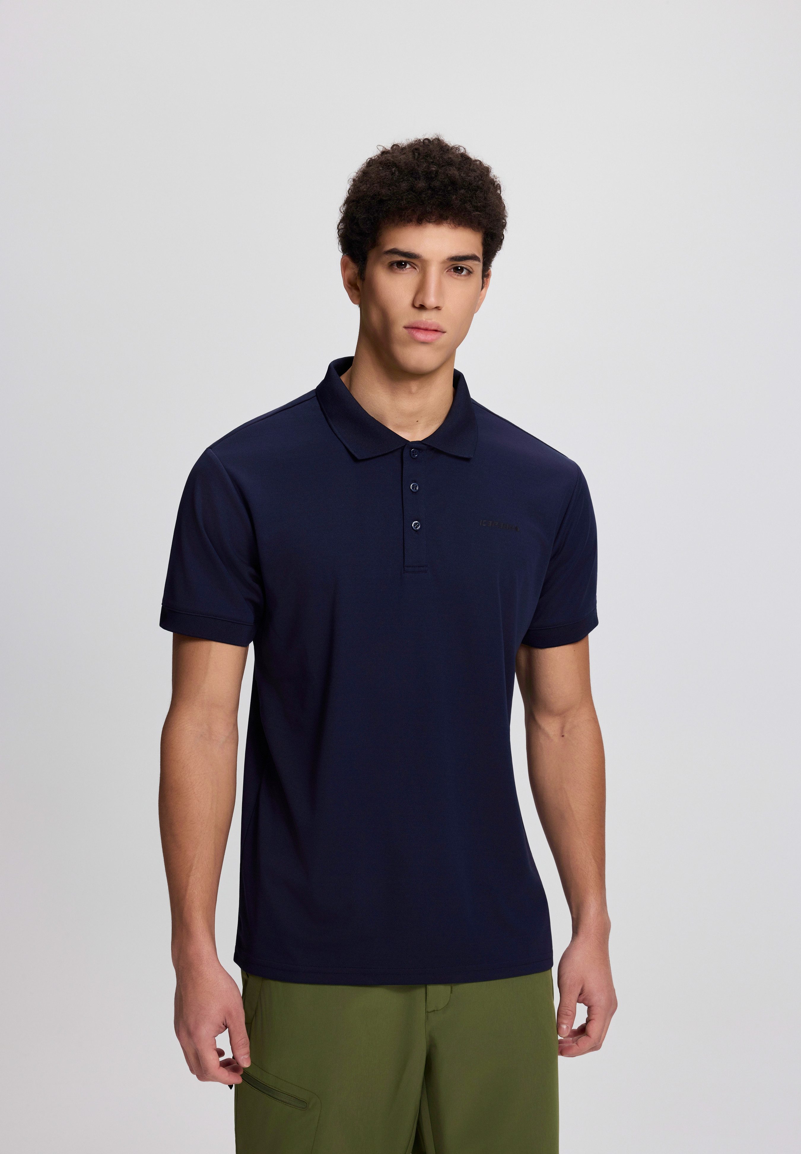 Icepeak Poloshirt H POLOSHIRT BELLMONT Kurzarm-Ausführung, mit Polokragen und Knopfleiste, unifarben