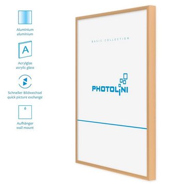 PHOTOLINI Bilderrahmen 6er Set Aluminium Modern Schmal 15x20, 30x30 und 30x40 cm