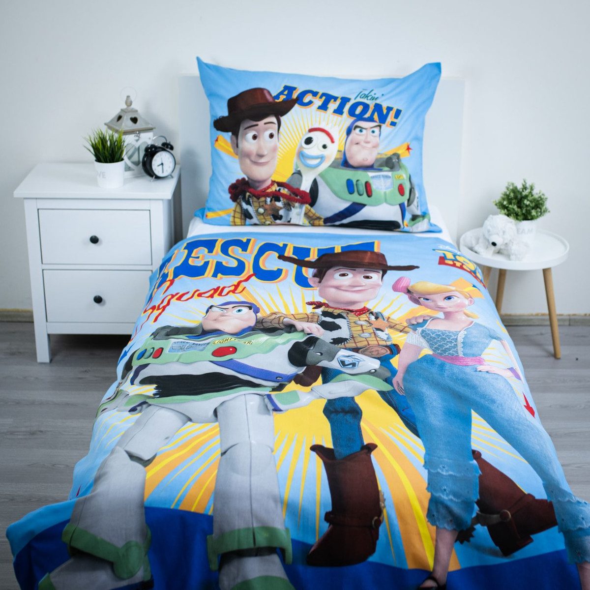 Disney Bettwäsche Pixar Toy Story Kinder Bettwäsche Set 140 x 200 cm Baumwolle, Baumwolle