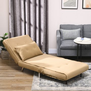 HOMCOM Sessel Schlafsessel, Relaxsessel mit Schlaffunktion, Liegesessel (Klappsessel, 1-St., Bettsessel), für Schlafzimmer, Wohnzimmer, Braun