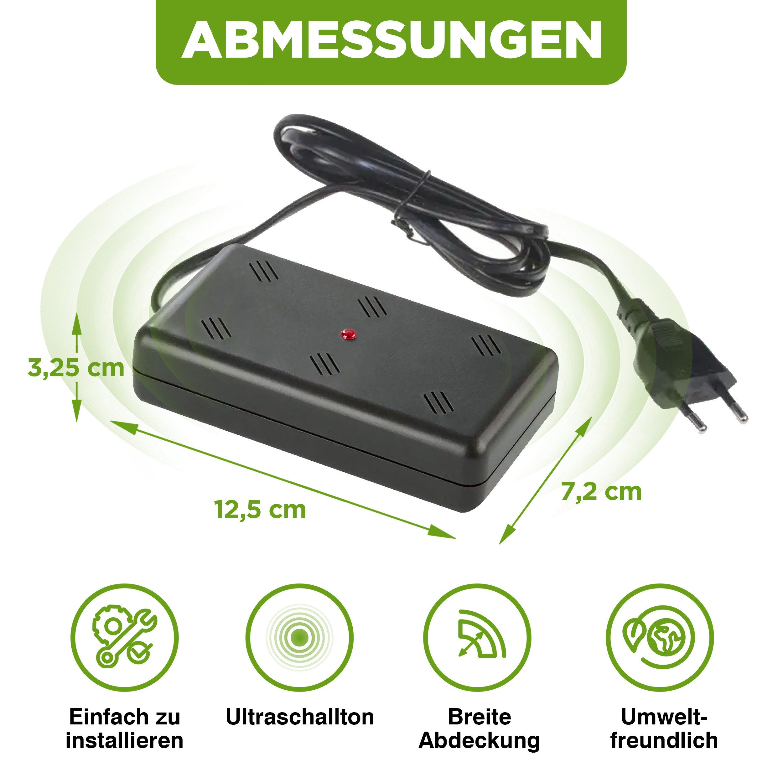 ISOTRONIC Ultraschall-Tierabwehr Isotronic Marderschreck mit Stecker, 1-tlg.