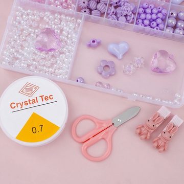 DTC GmbH Bettelarmband 26 Fächer lila Perlen Perlenbox (Kreieren Sie Ihre eigenen Kreationen mit einer Auswahl an farbenfrohen Perlen und Werkzeugen für all Ihre Perlenbedürfnisse!, 1-tlg)