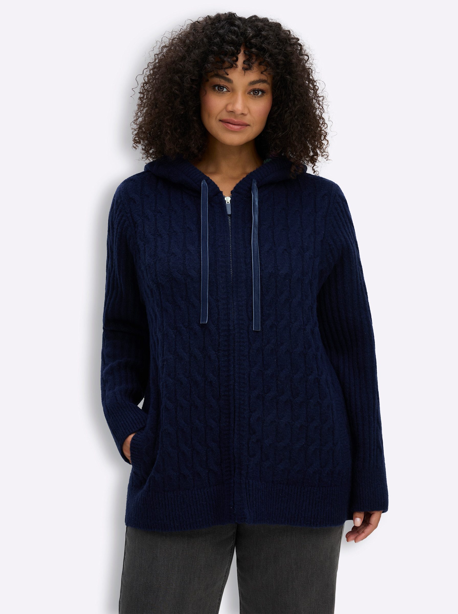 sheego by Joe Browns Strickjacke Strickjacke Langarm Zopfmuster