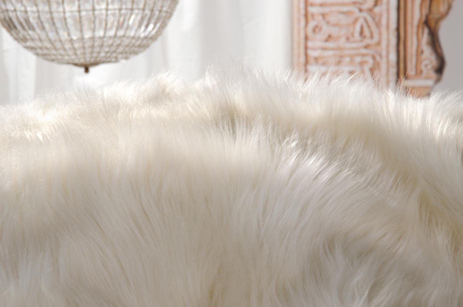 Wohndecke Felldecke (Kunstfell) "Tibetlamm" in wollweiß, Wohnen und Accessoires GmbH & Co. KG, Felloptik