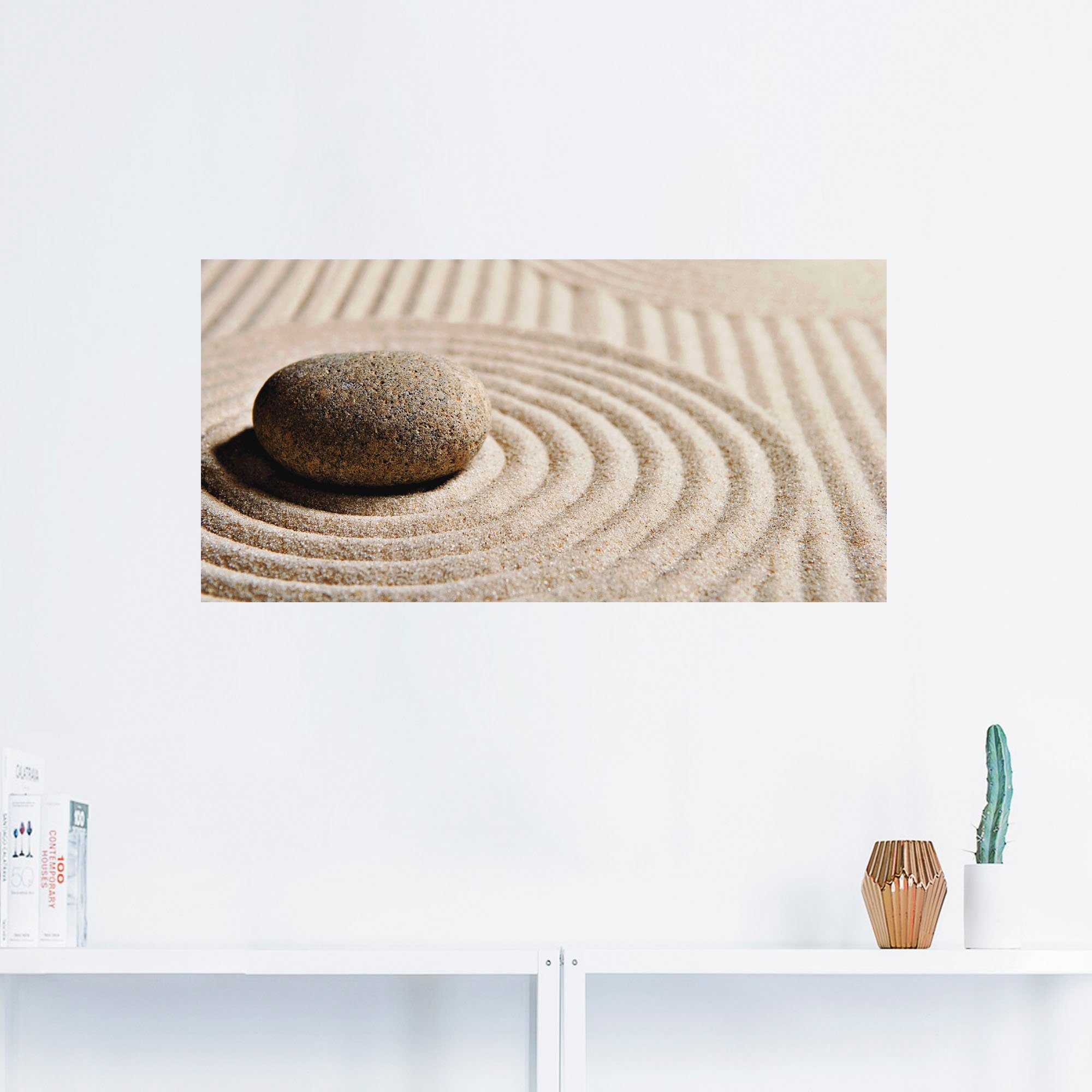 Leinwandbild, Größen St), oder Artland - Wandbild Poster Wandaufkleber Sand, versch. (1 in als Zen Garten Mini Zen