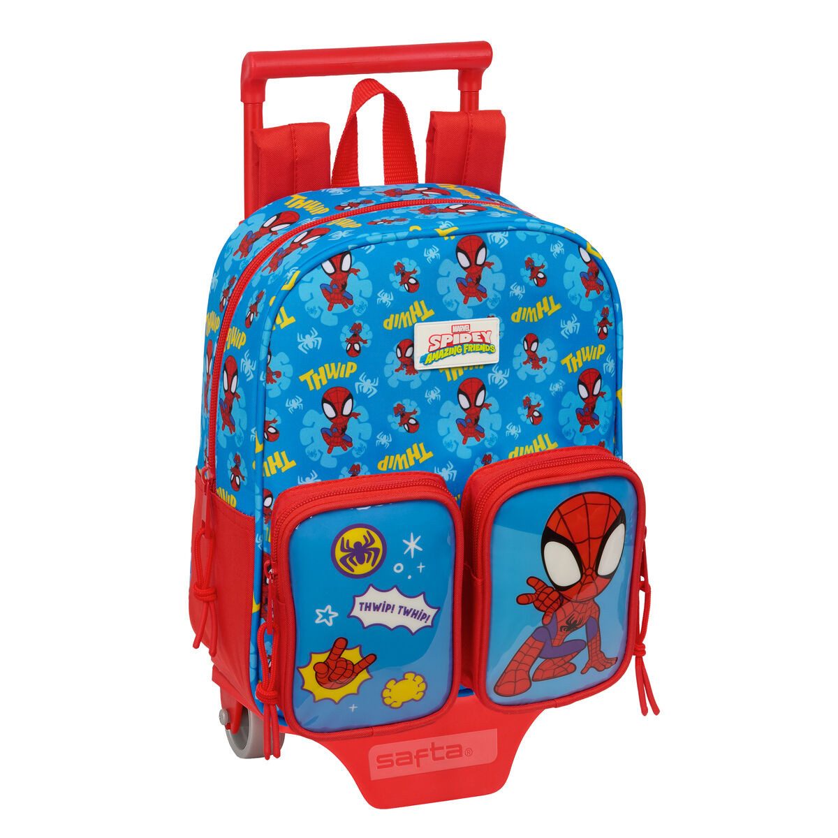 Spiderman Kinderrucksack Kinderrucksack Rucksack Trolley Spider-Man Blau Rot 22x27x10 cm