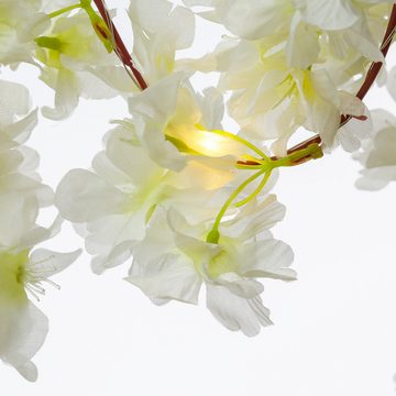 MARELIDA LED-Lichterkette LED Lichterkette weiße Kirschblüten Deko Blumengirlande Timer L: 1,8m, 20-flammig