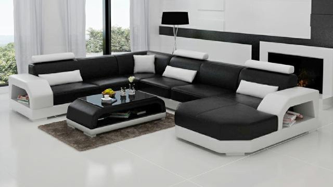 JVmoebel Wohnlandschaft Ecksofa Wohnlandschaft Sofa Polster Garnitur Eck Leder Couch XXL Sofas, Made in Europa