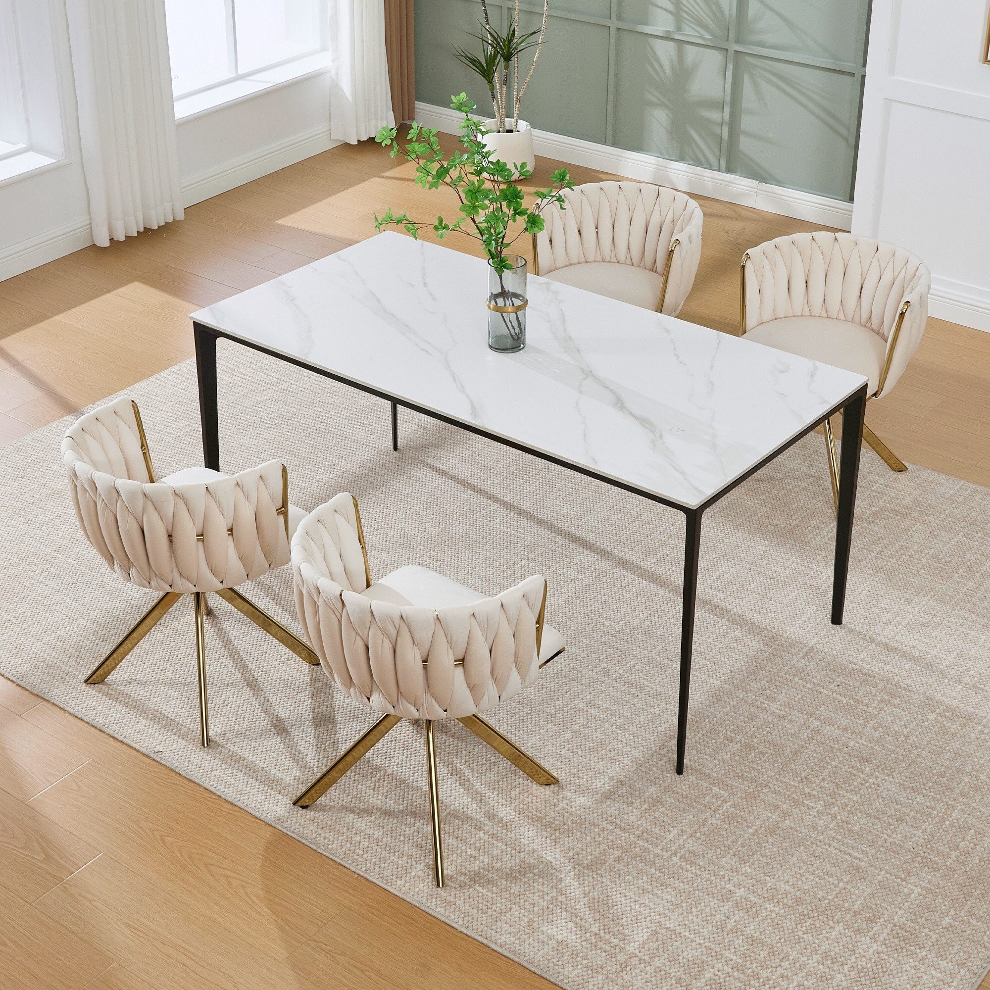 LVHOM Armlehnstuhl Set, 180° drehbar mit runden Rückenlehne, Wohnzimmerstuh günstig online kaufen