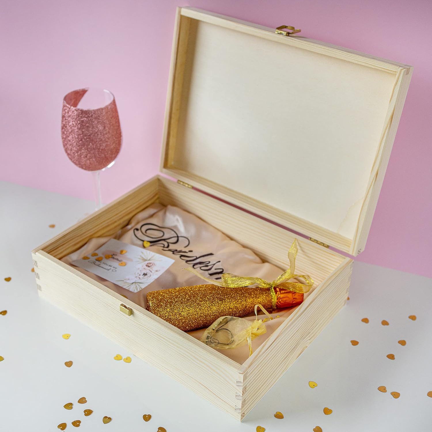 Creative Deco Holzkiste A4 mit Deckel Unlackierte Aufbewahrungsbox, Holzbox Ideale Schatulle zur Lagerung der Wertsachen, Dokumente