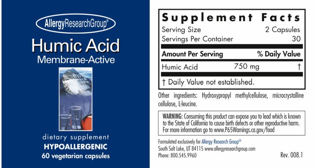 Allergy Research Group Allergy Research Group Humic Acid-60 Kapseln Kapseln