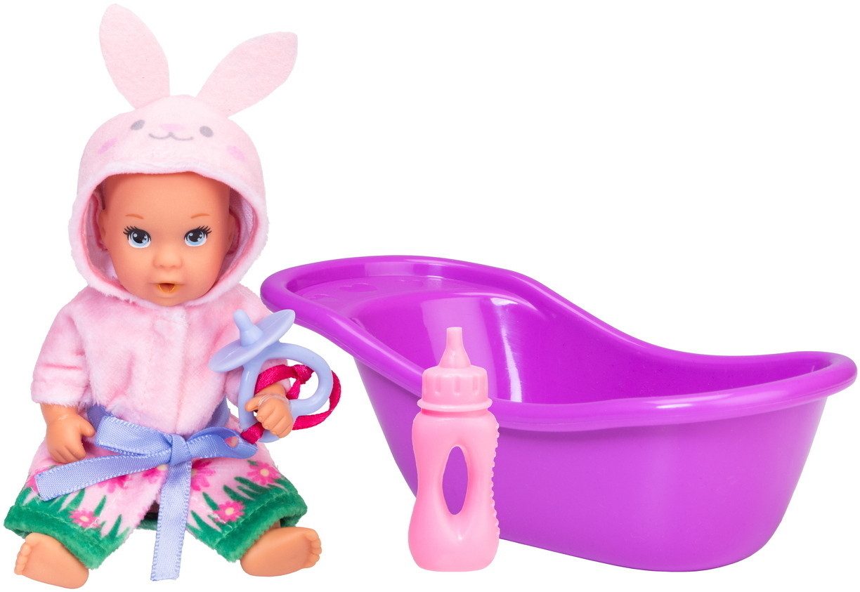 SIMBA Anziehpuppe Puppe New Born Baby Spielpuppe Bathfun Baby mit Badewanne 105030532