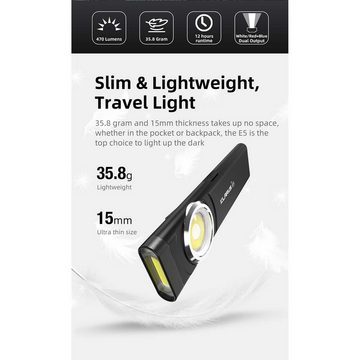 Klarus LED Taschenlampe E5 470 Lumen - Multifunktions-EDC Taschenlampe