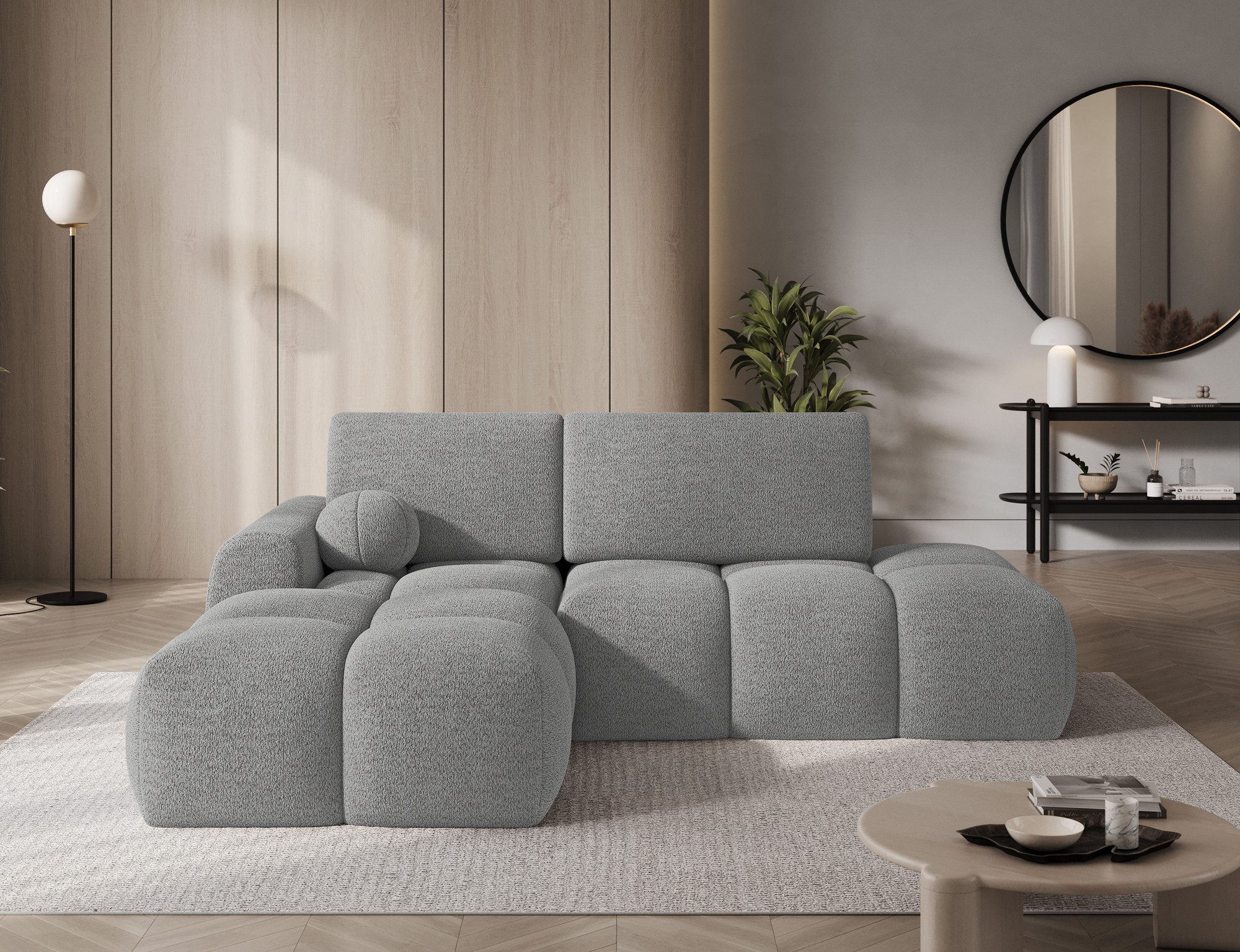 Lukas Möbel Ecksofa Ecksofa Vittario mit Bettkasten Schlaffunktion in Bubble Design, mit Bettfunktion und Stauraum in Bubble-Optik
