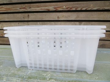 ALPFA Stapelbox 3ER SET Stapelboxen Aufbewahrungsboxen Kunststoffboxen Boxen (Spar-Set, 3 Boxen), stapelbar