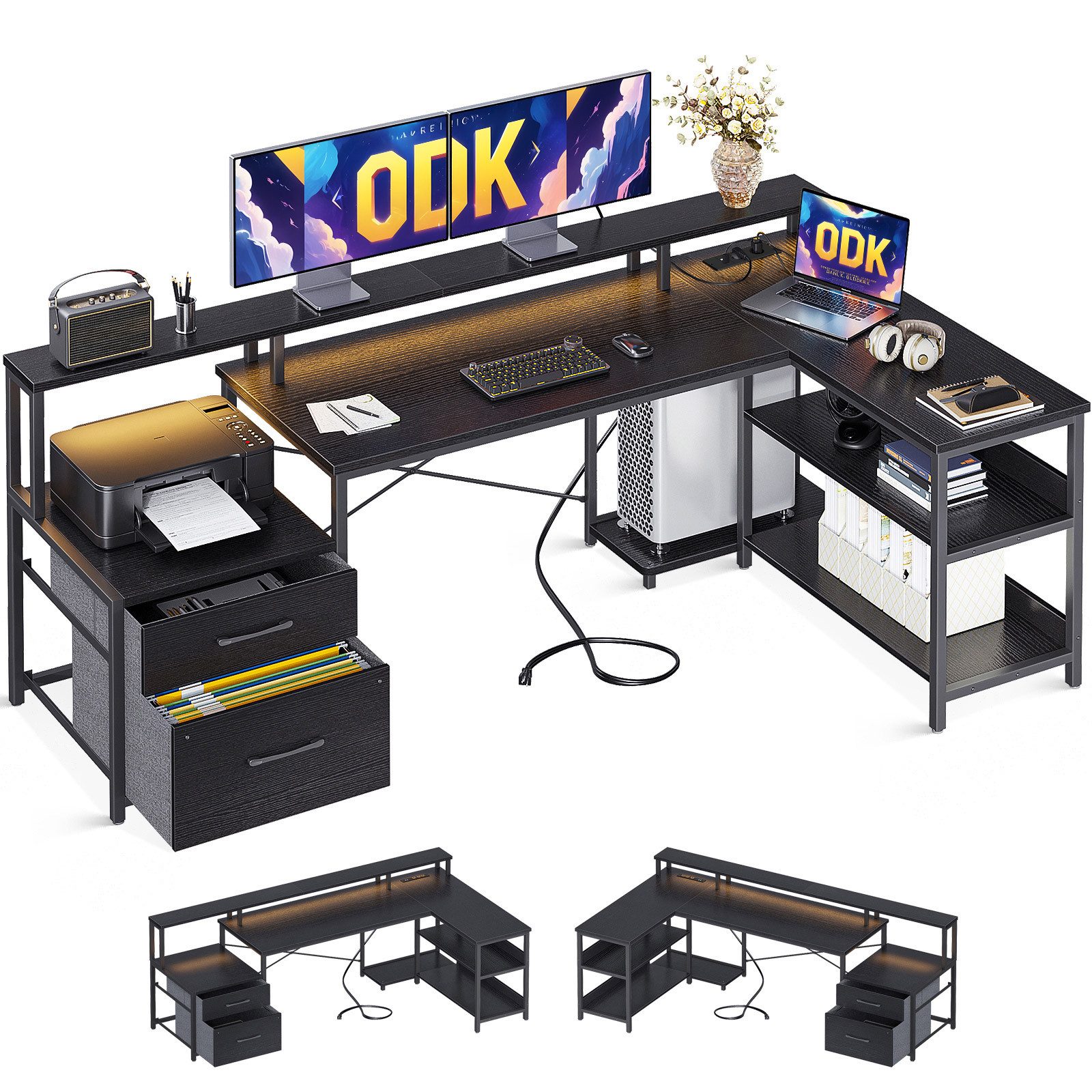 ODK Computertisch L Form Reversibel Eckschreibtisch günstig online kaufen