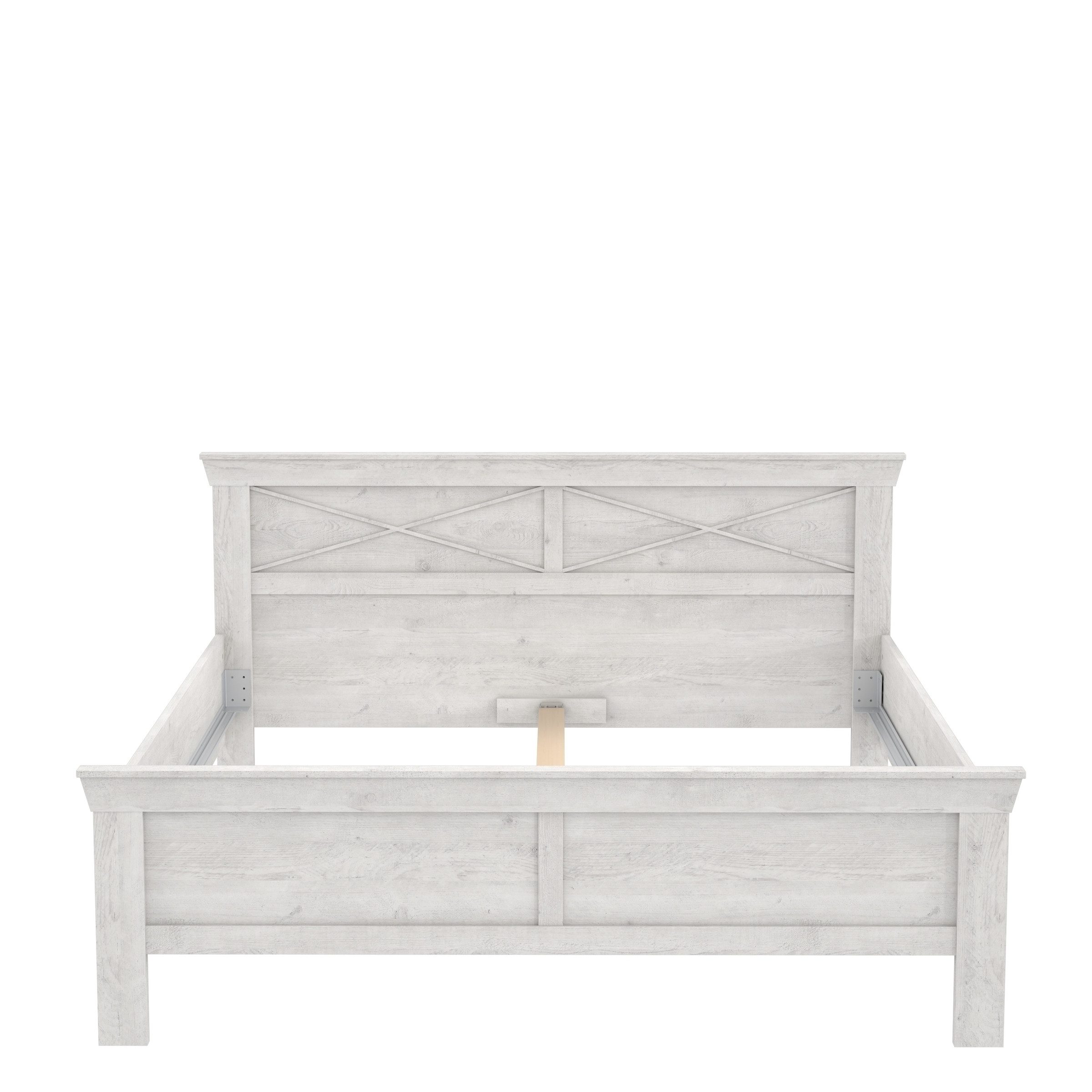 freiraum Bett KASHMIR, Liegefläche 180x200cm, in Pinie Weiss - 191,3x99,4x210cm (BxHxT)