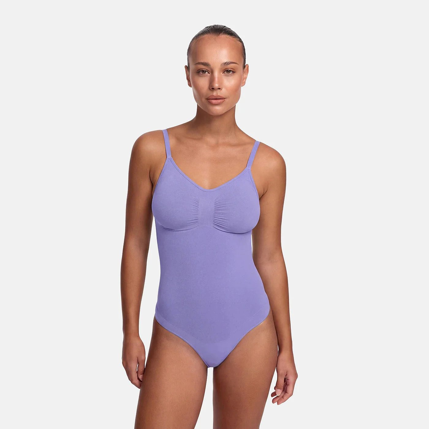 cfab (creamy fabrics) Miederbody Bodysuit Sculpting Shapewear mit Slip-Soft Violet-XL (1-tlg) Figurformend