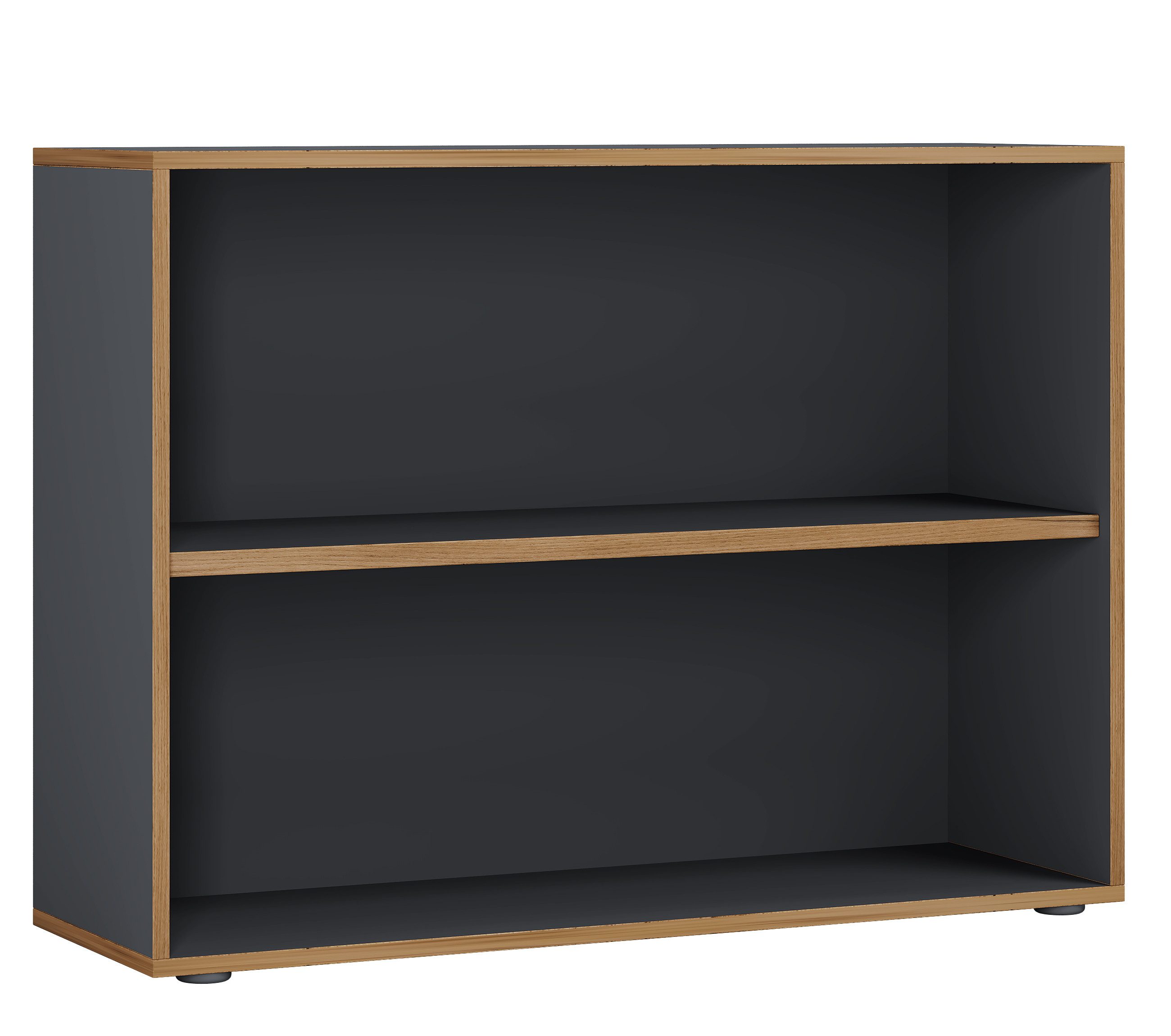 VCM Standregal Salia B. 100 x T. 33 x H. 74 cm, Offener Stauraum für Ordner, Akten und Bücher, 2 Fächer, Holzwerkstoff – Bild 2 von 5