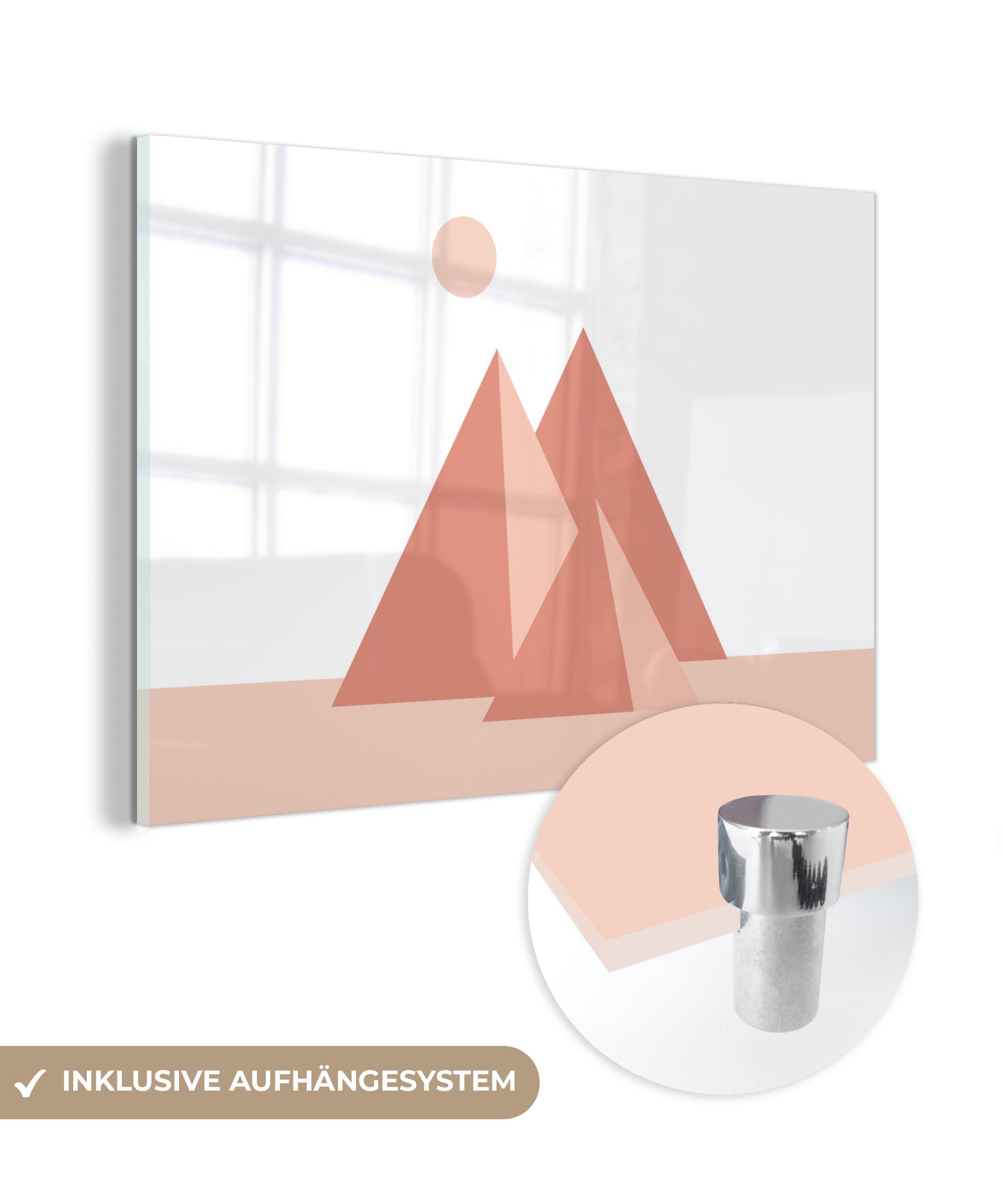 Acrylglasbilder Illustration St), abstrakten MuchoWow Schlafzimmer & Pyramiden, Wohnzimmer von Acrylglasbild (1 drei