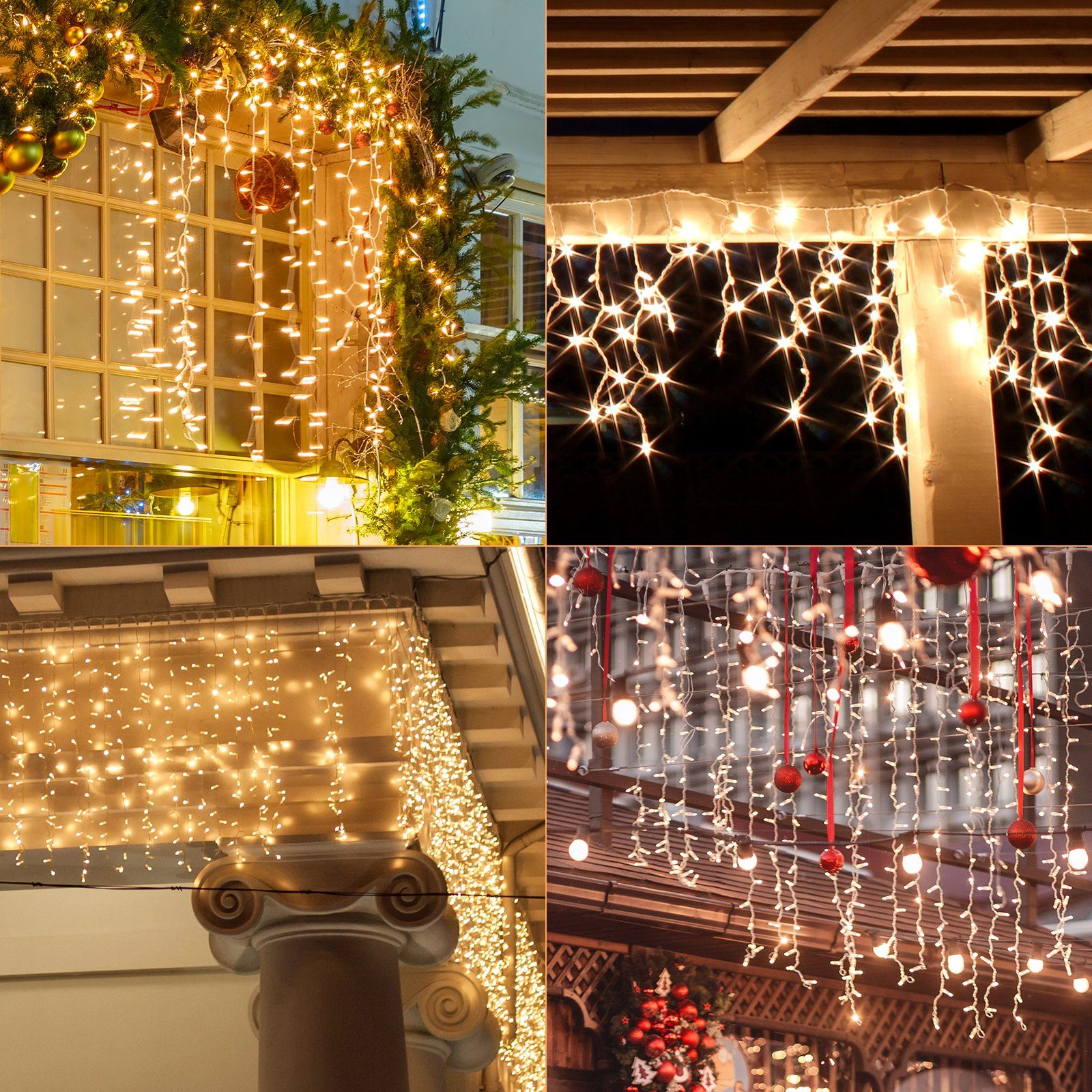 Salcar Led Lichtervorhang 3m 6m Lichterkette Led Aussen Lichtervorhang Eisregen Weihnachten Eisregen Lichterkette Ip44 Warmweiss Online Kaufen Otto