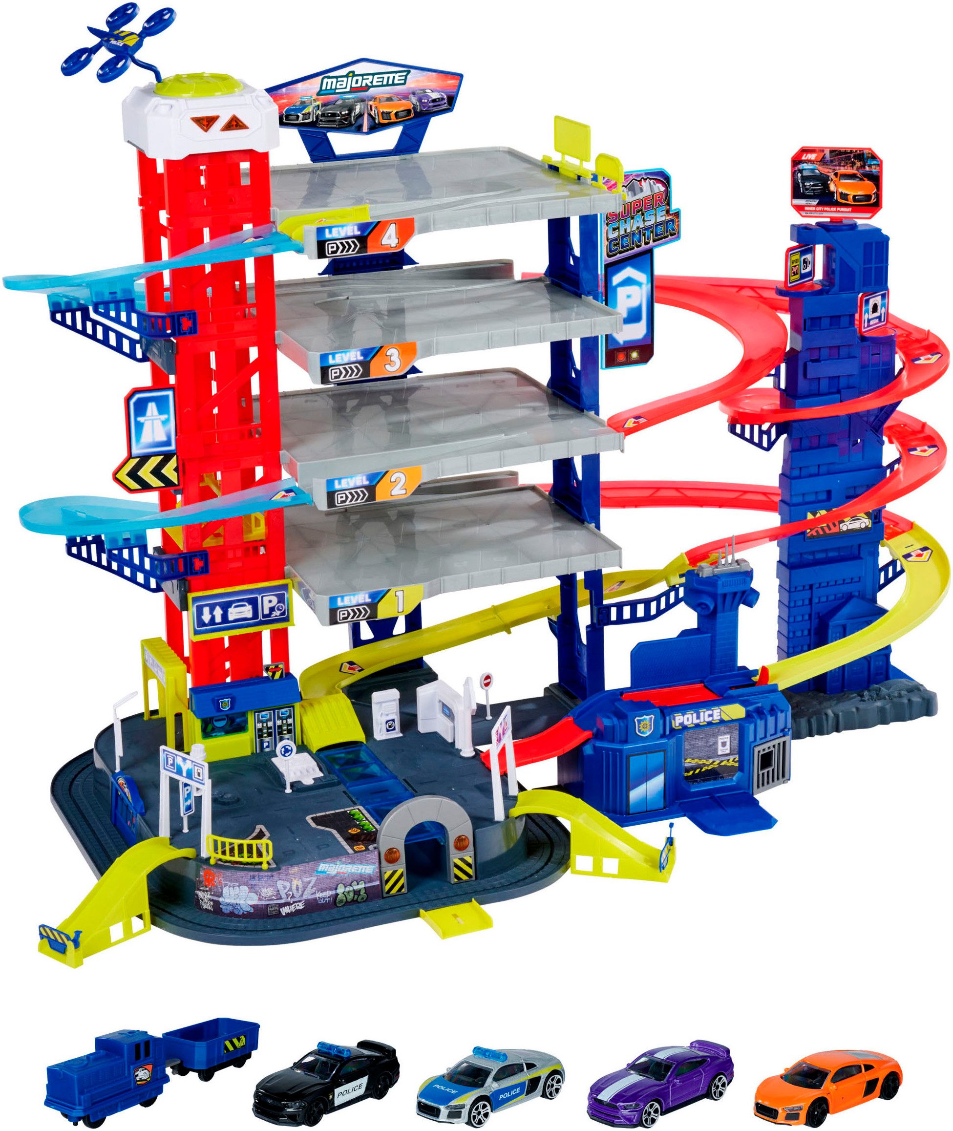 majORETTE Spiel-Parkgarage Super Chase Center, mit günstig online kaufen