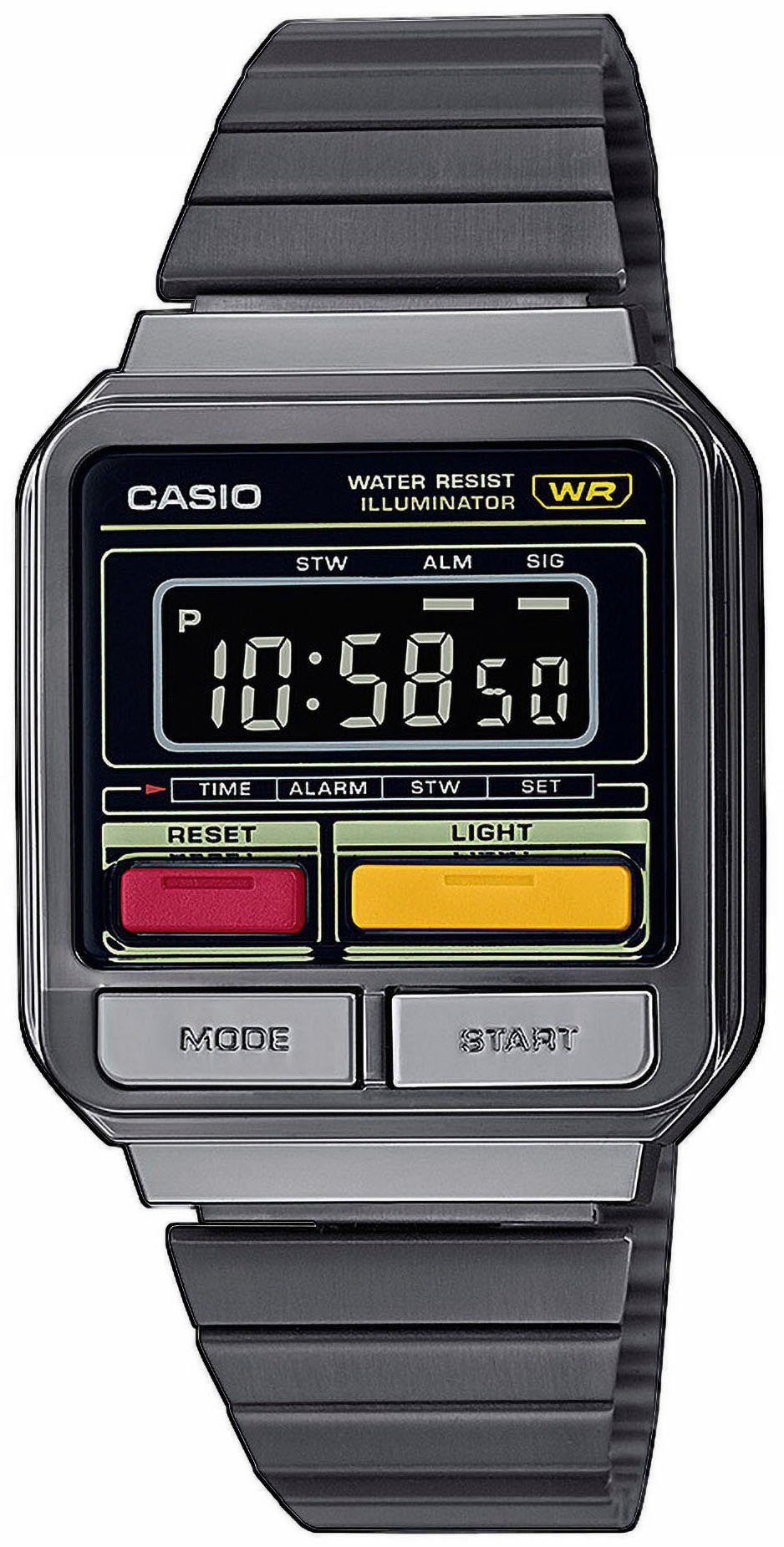 CASIO VINTAGE Chronograph A120WEGG-1BEF, Quarzuhr, Armbanduhr, Damen, Herren, digital, retro, Stoppfunktion