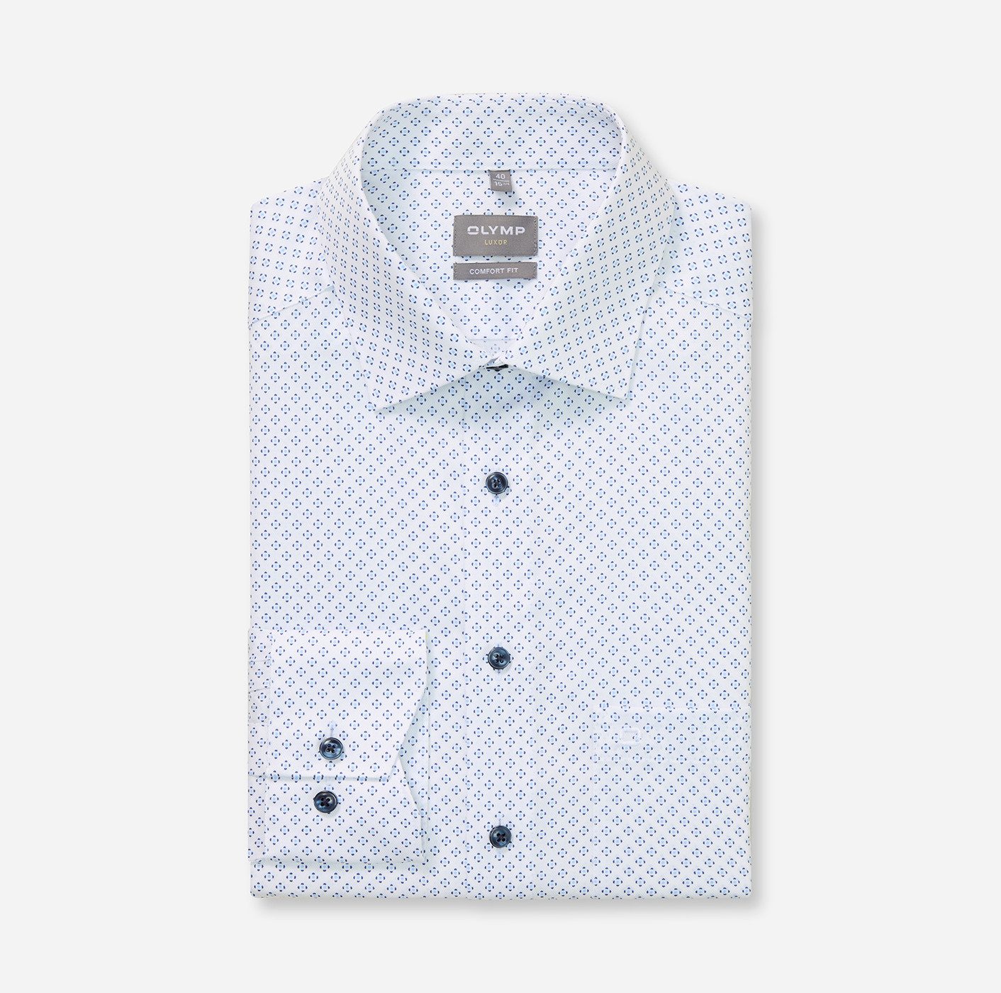 OLYMP Langarmhemd Luxor comfort fit Minimalmuster, Comfort Fit, Businesshem günstig online kaufen