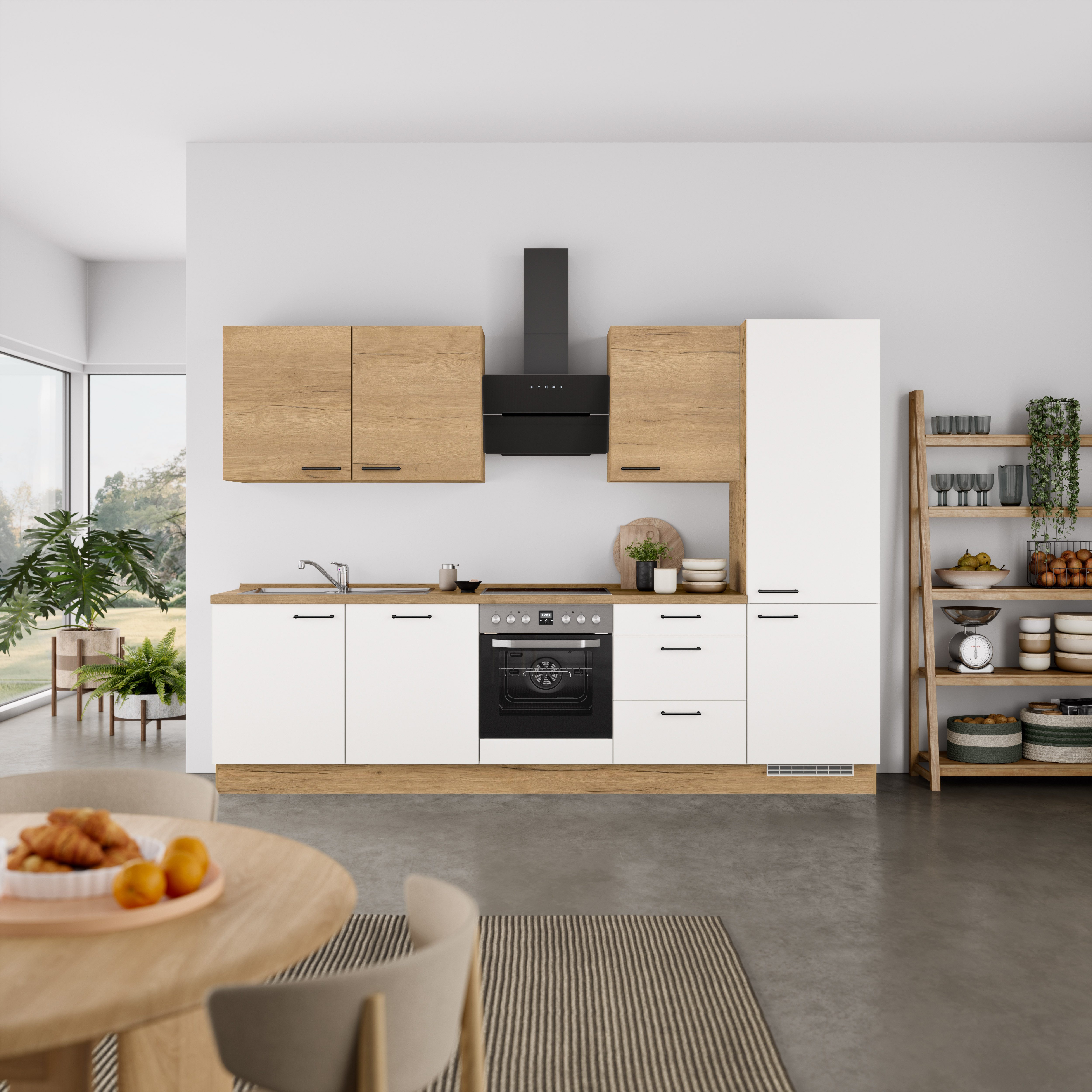 nobilia® Küchenzeile "MIAMI", NEU: individuell anpassbar mit gratis Profi-Beratung, vormontiert, Breite 300 cm, Ausrichtung wählbar, wahlw. mit E-Geräten