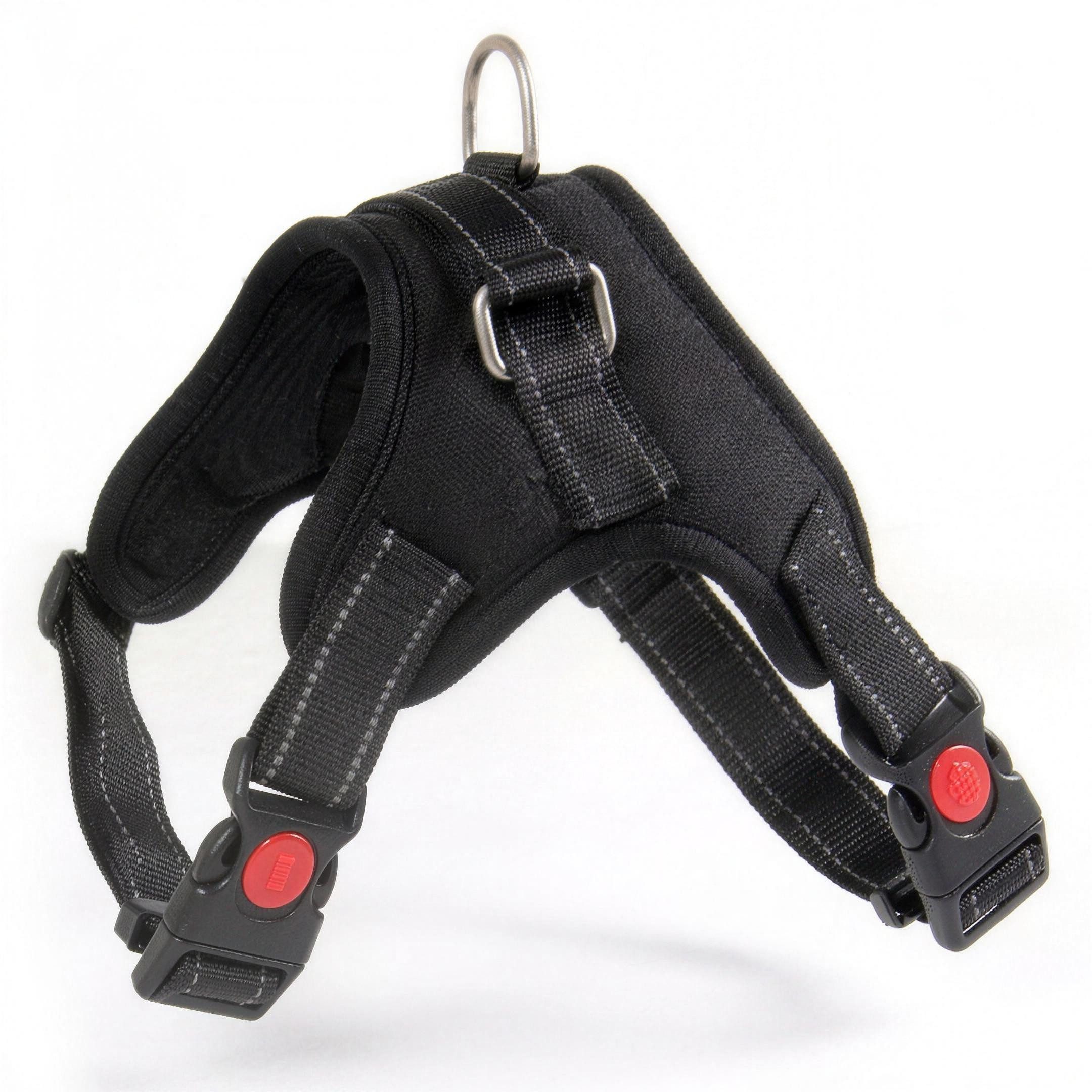 H-basics Hunde-Powergeschirr XL mit Griff, Anti-Zug, gepolstert, reflektierend, Polyester, verstellbar Hals 61-74 / Brust 70-95 cm