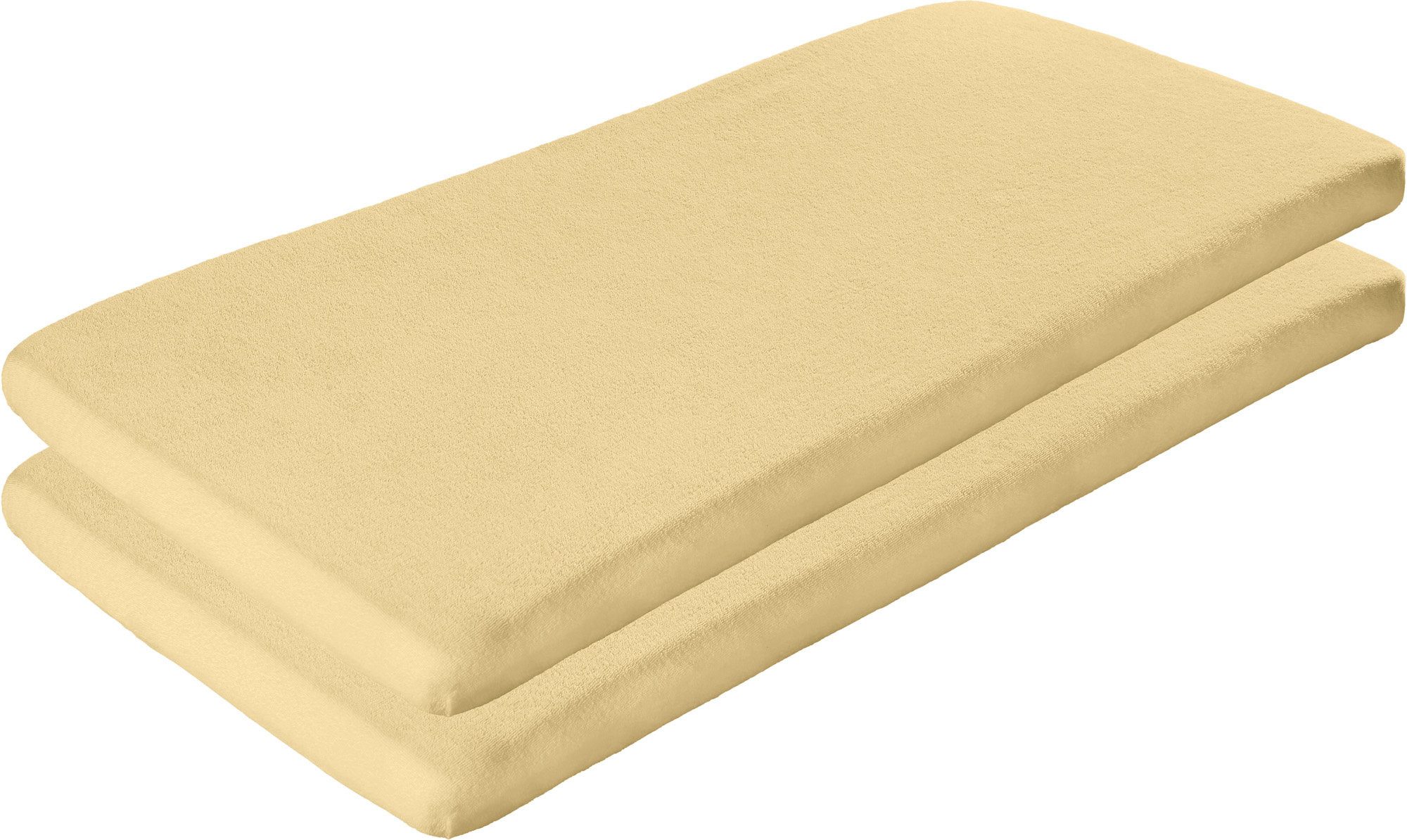 Erwin Müller Spannbettlaken Kinder-Spannbettlaken "Erding" 2er-Pack, Frottee, Gummizug: Rundumgummi, (1 Stück), Frottee-Stretch