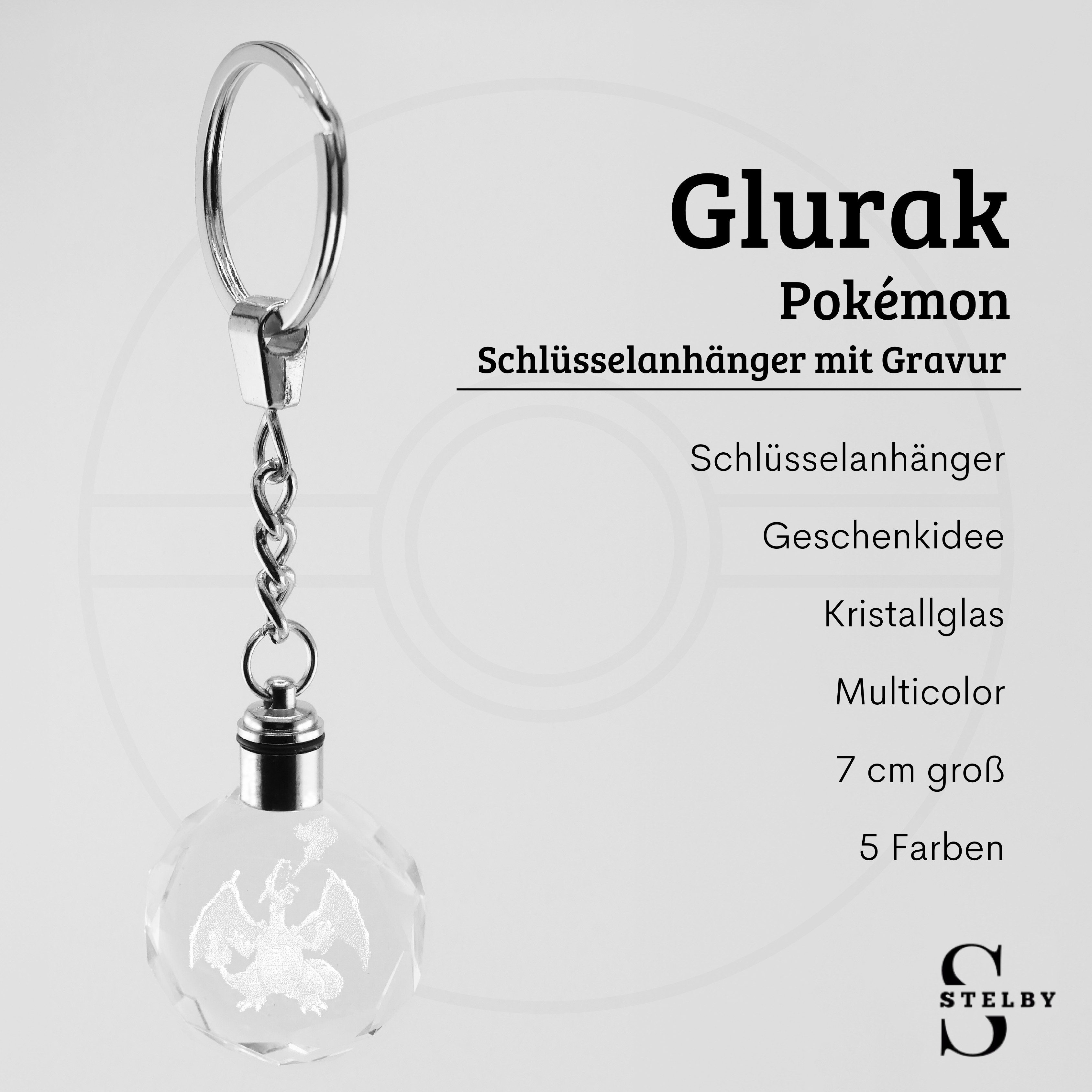 Stelby Schlüsselanhänger mit Gravur Pokemon Glurak Schlüsselanhänger Multic günstig online kaufen