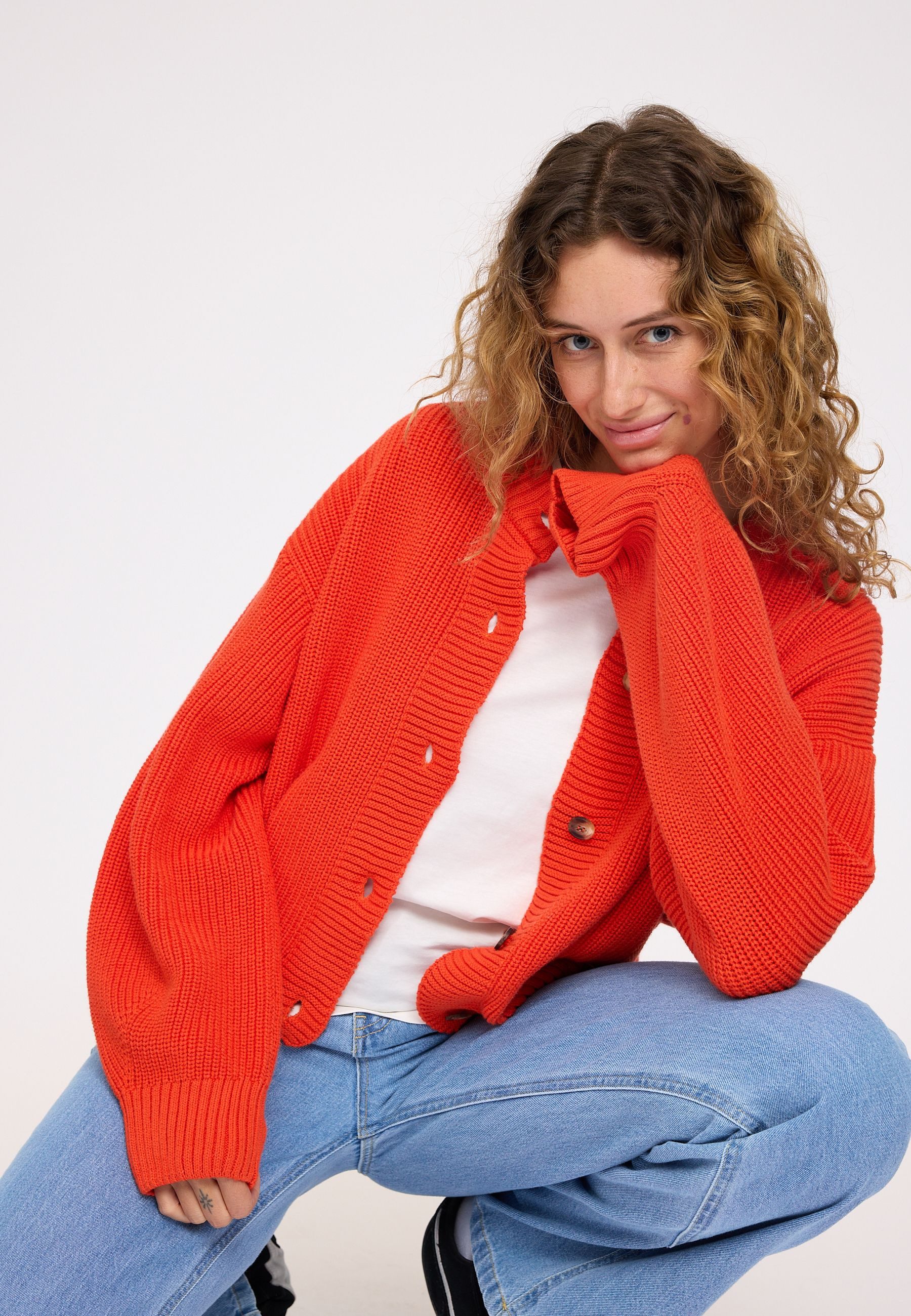 MAZINE Cardigan Chunky Knit Crew Neck günstig online kaufen