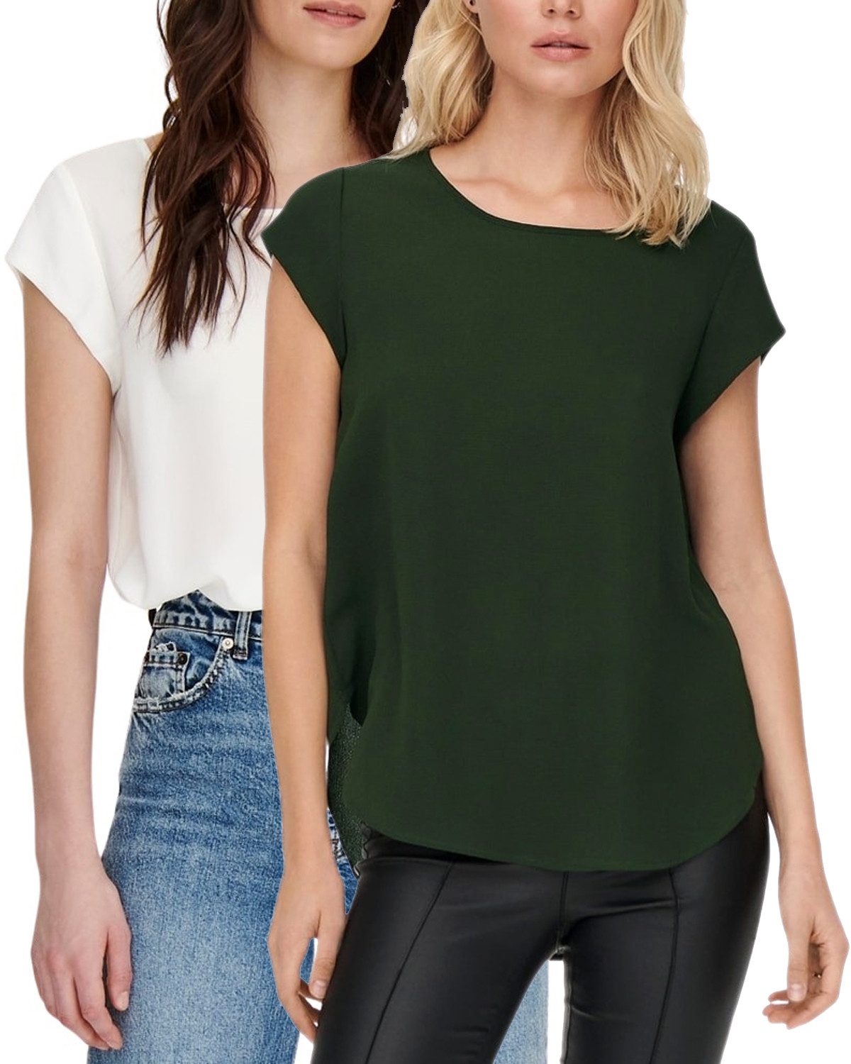 ONLY Shirtbluse (2er Pack) Basic Shirt günstig online kaufen