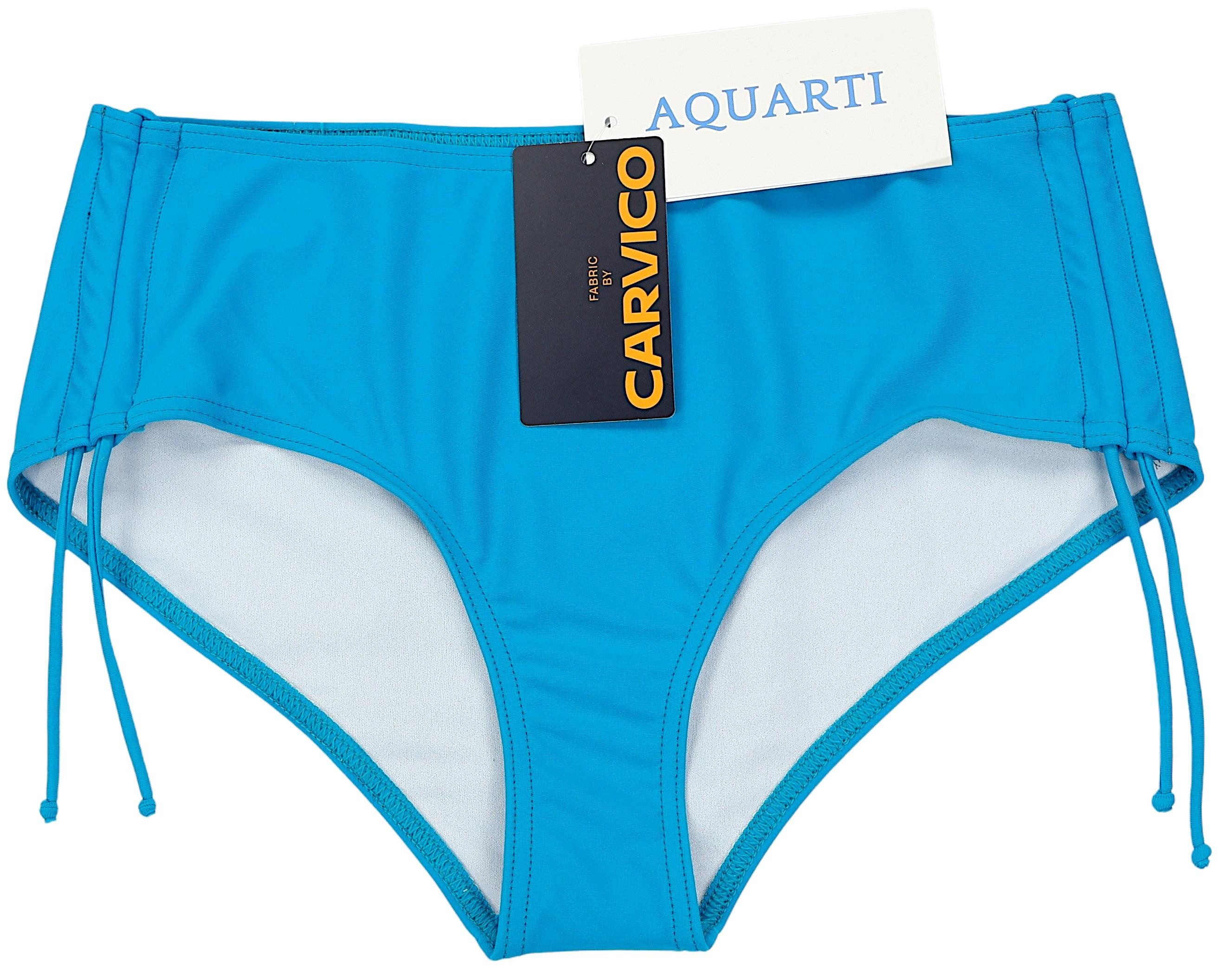 Aquarti Bikini-Hose Aquarti Damen Bikinihose mit Raffung und Schnüren