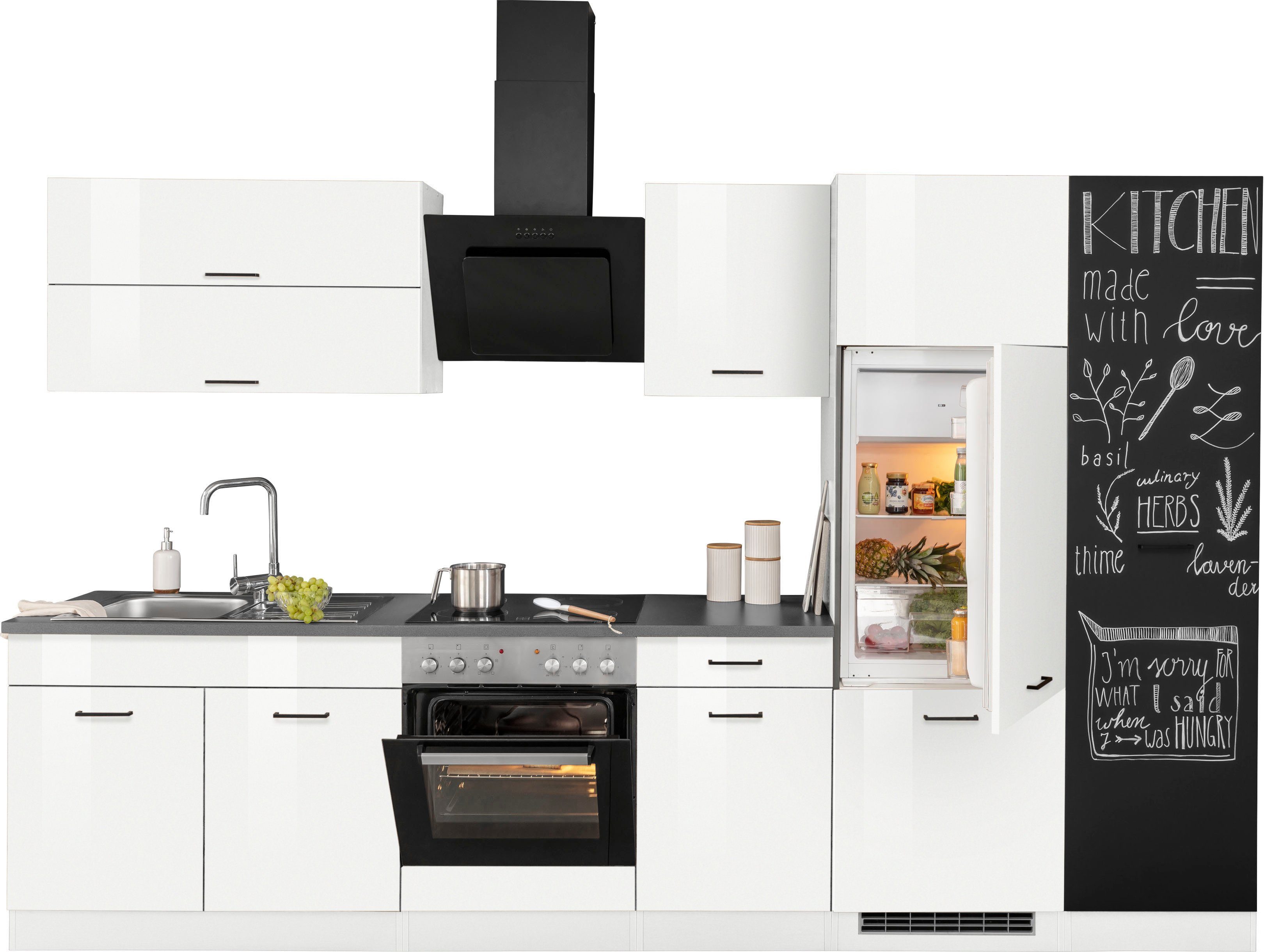 KOCHSTATION Küchenzeile KS-Trier, ohne E-Geräte, Breite 320 cm