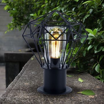 Globo Sockelleuchten, Leuchtmittel nicht inklusive, Außenstehlampe Sockellampe Gartenlampe Terrassenlampe H 31,5 cm 2x