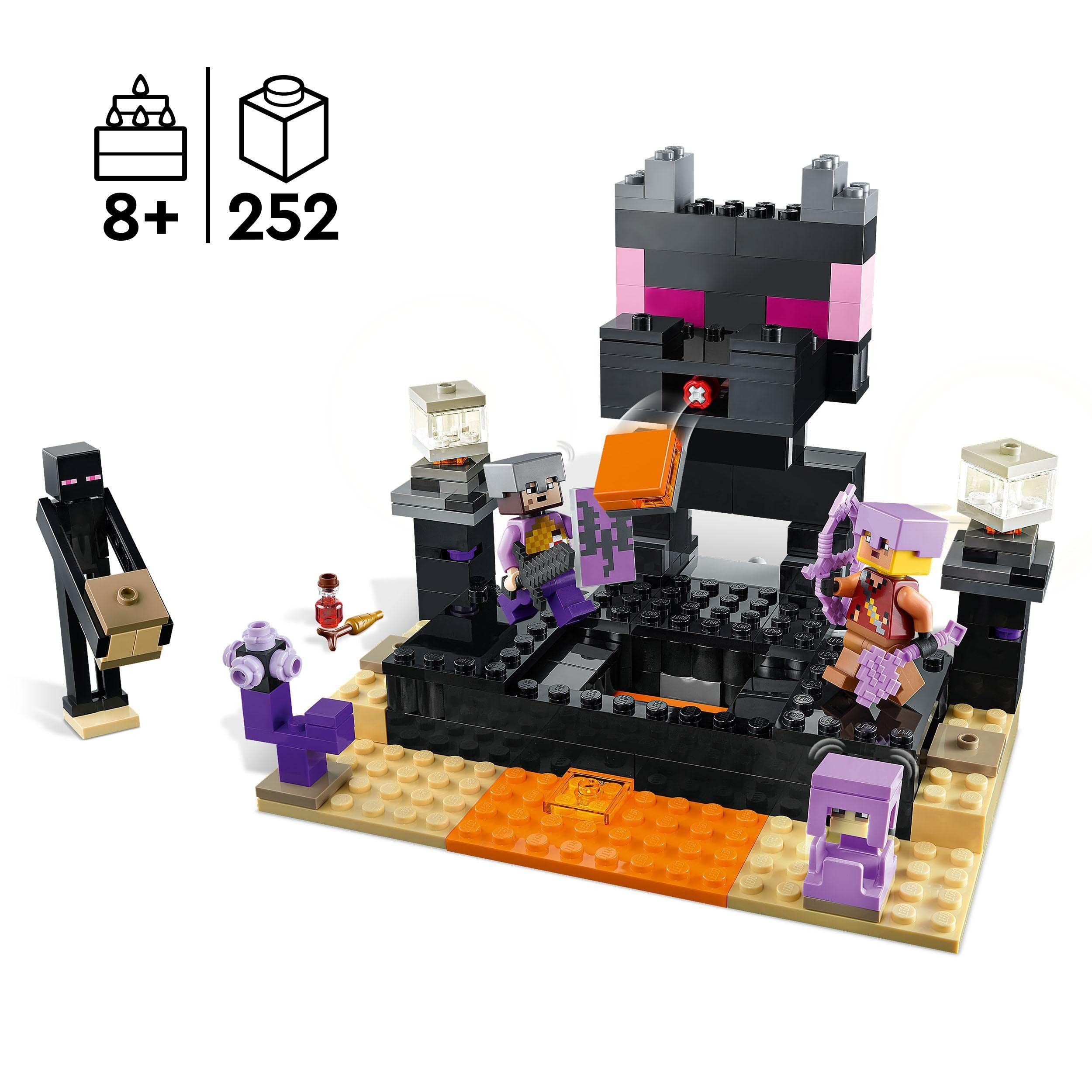 LEGO® Minecraft Die End-Arena 21242 Konstruktions-Spielset, (252 St), 252-teiliges LEGO Bauset