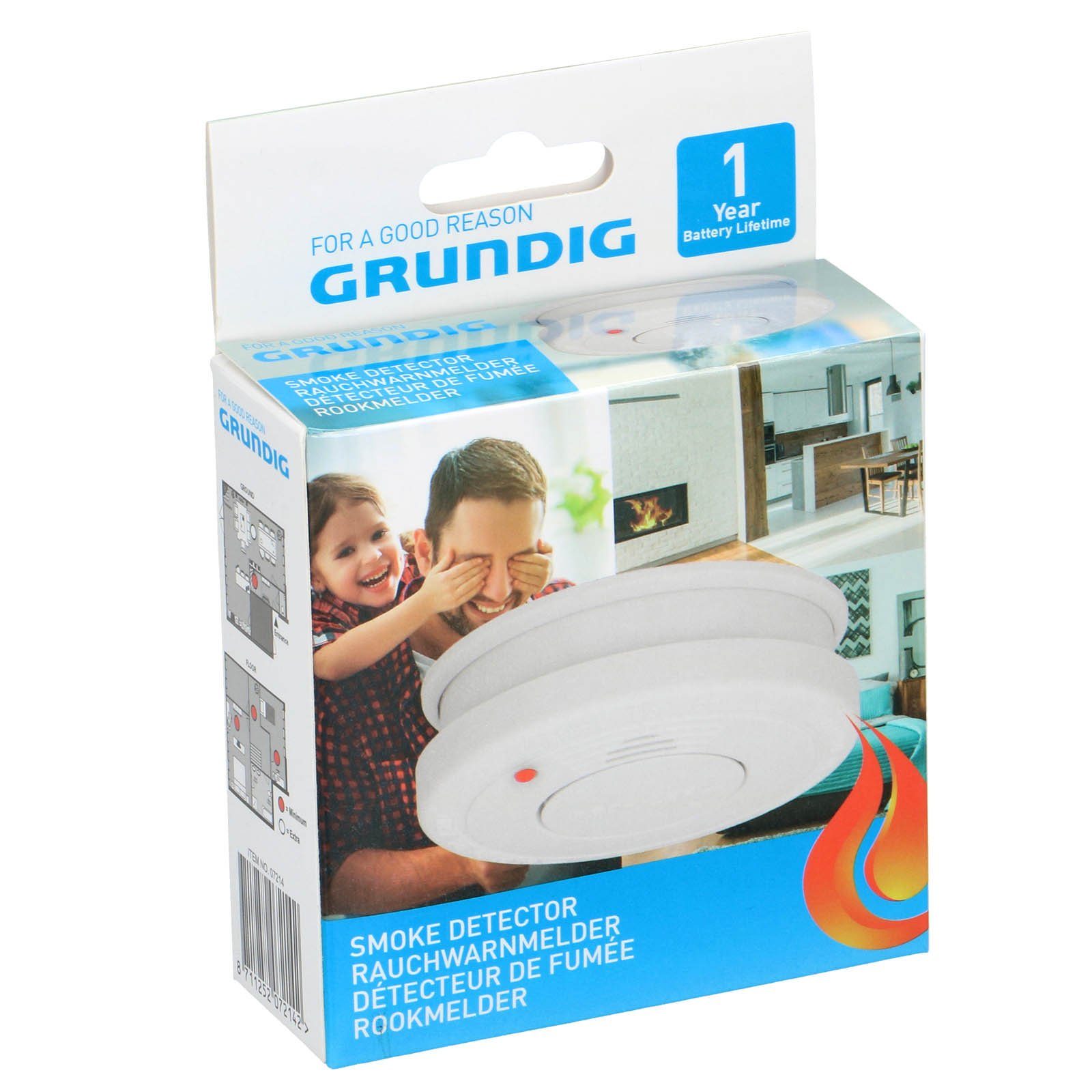 Grundig 3x Rauchmelder 85dB Inkl. 9V Batterie + 3M Klebepad Set Feuermelder Rauchmelder (inklusive Montagematerial und Anleitung) – Bild 3 von 4
