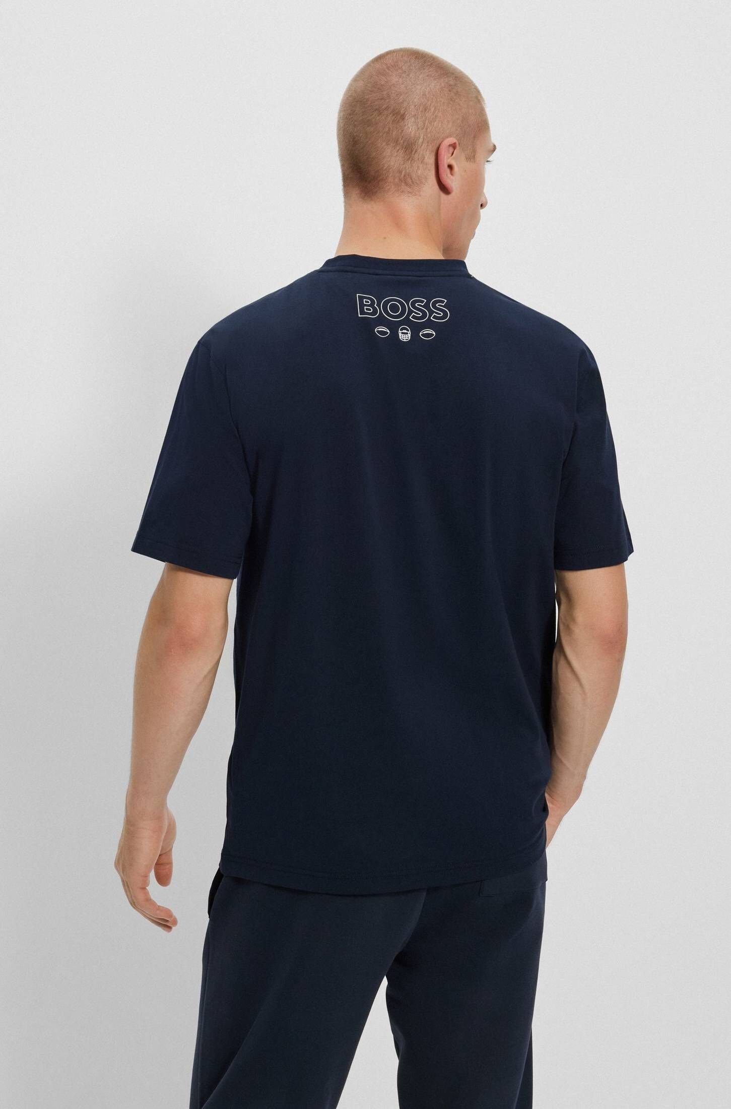 BOSS T-Shirt Herren (52) (1-tlg) T-Shirt TRAP_NFL marine