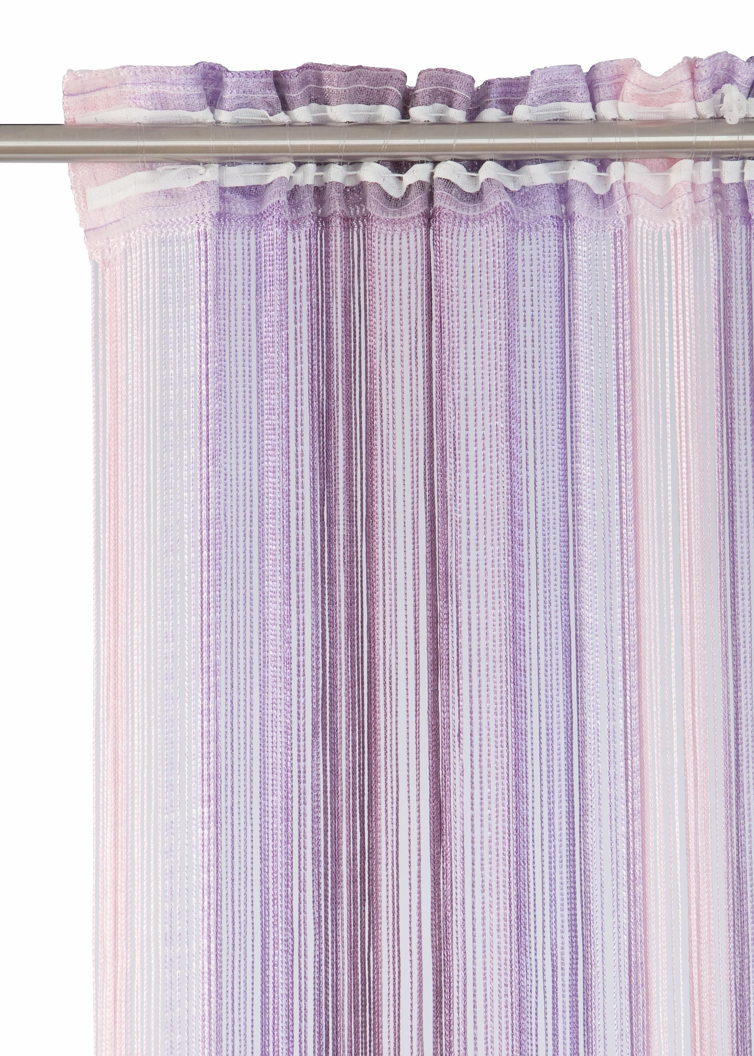 Fadenvorhang transparent, Rebecca, halbtransparent, (1 Insektenschutz, Fadengardine, St), Multifunktionsband kürzbar Weckbrodt, Gardine, flieder