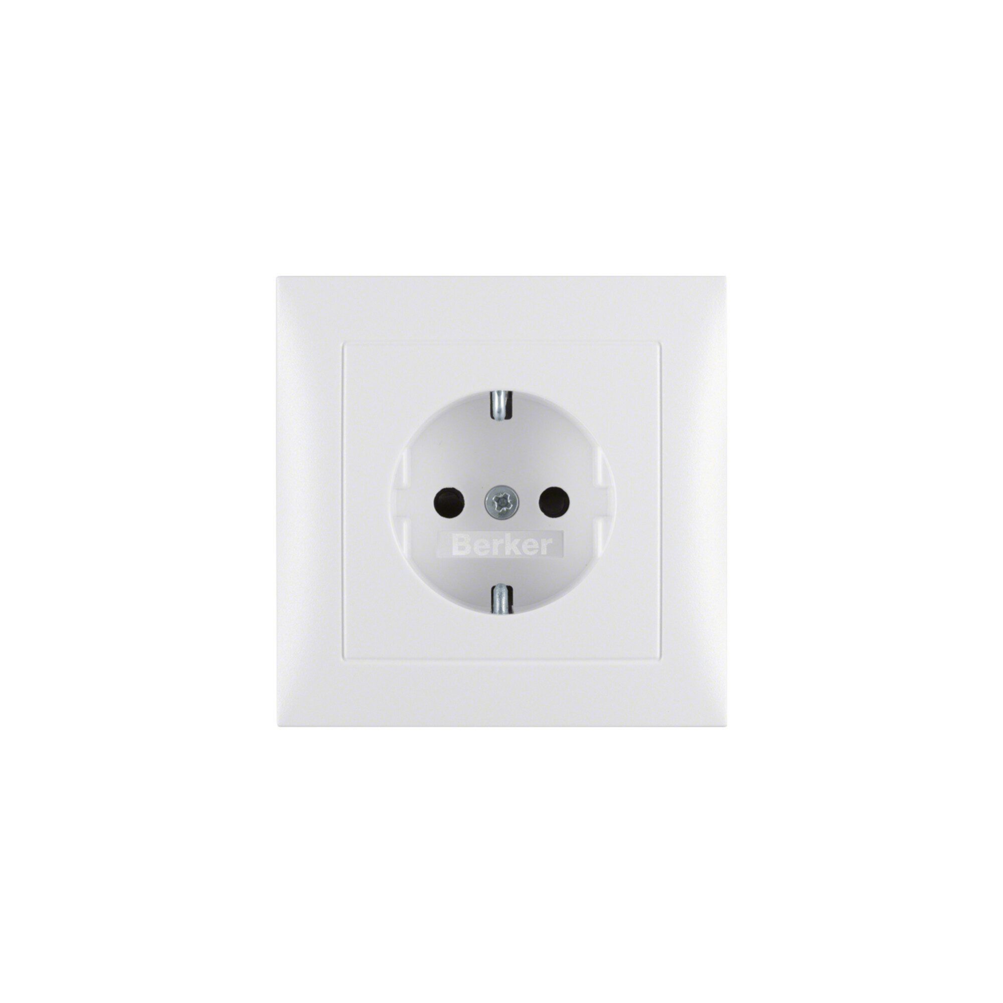 Berker Abdeckplatte Berker Schuko-Steckdose pws/matt mit Abdeckplatte 47229909