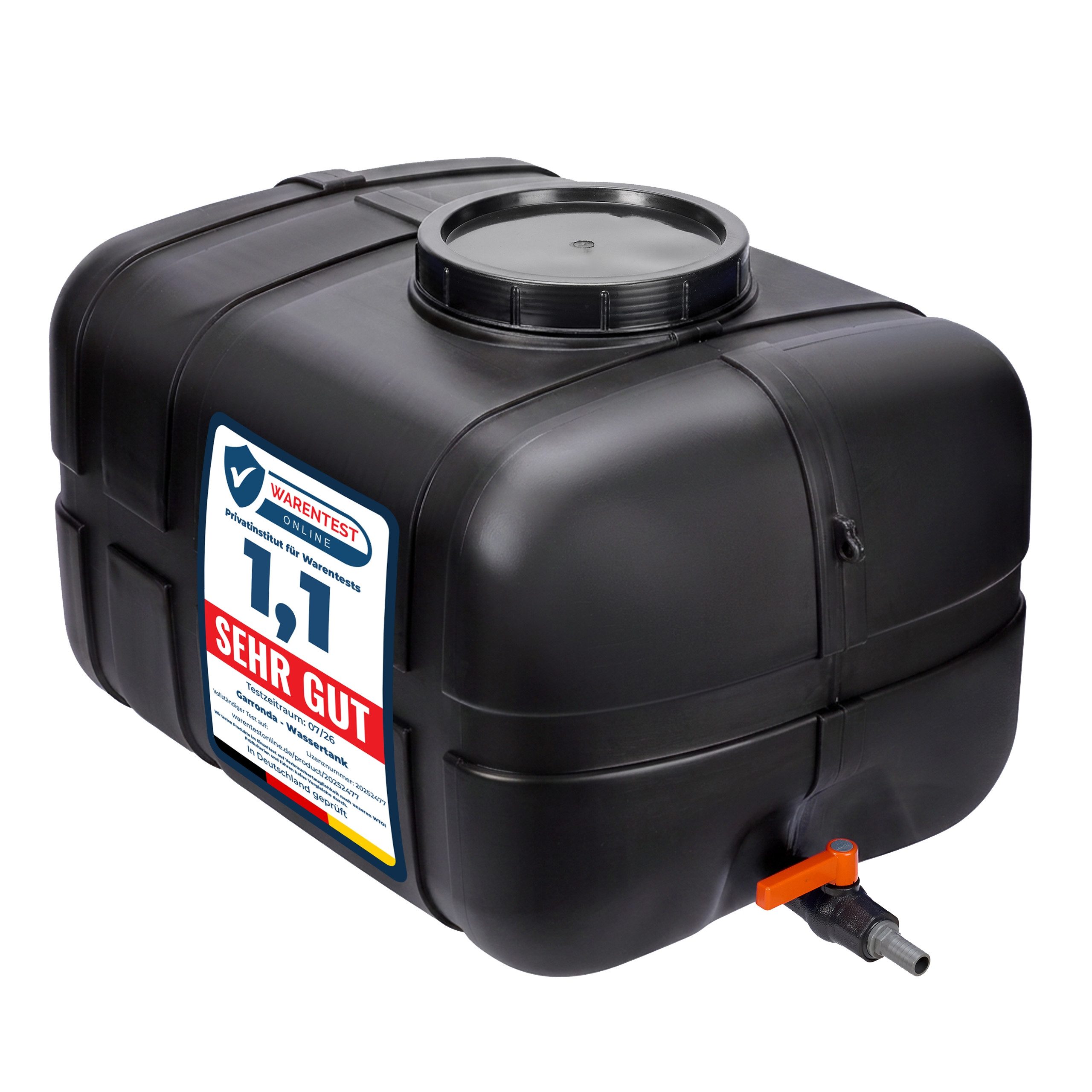 Garronda Regentonne Wasserbehälter mit Deckel Regenwassertank Großbehälter GD-0098, 150 l, (1-tlg), BPA-Frei