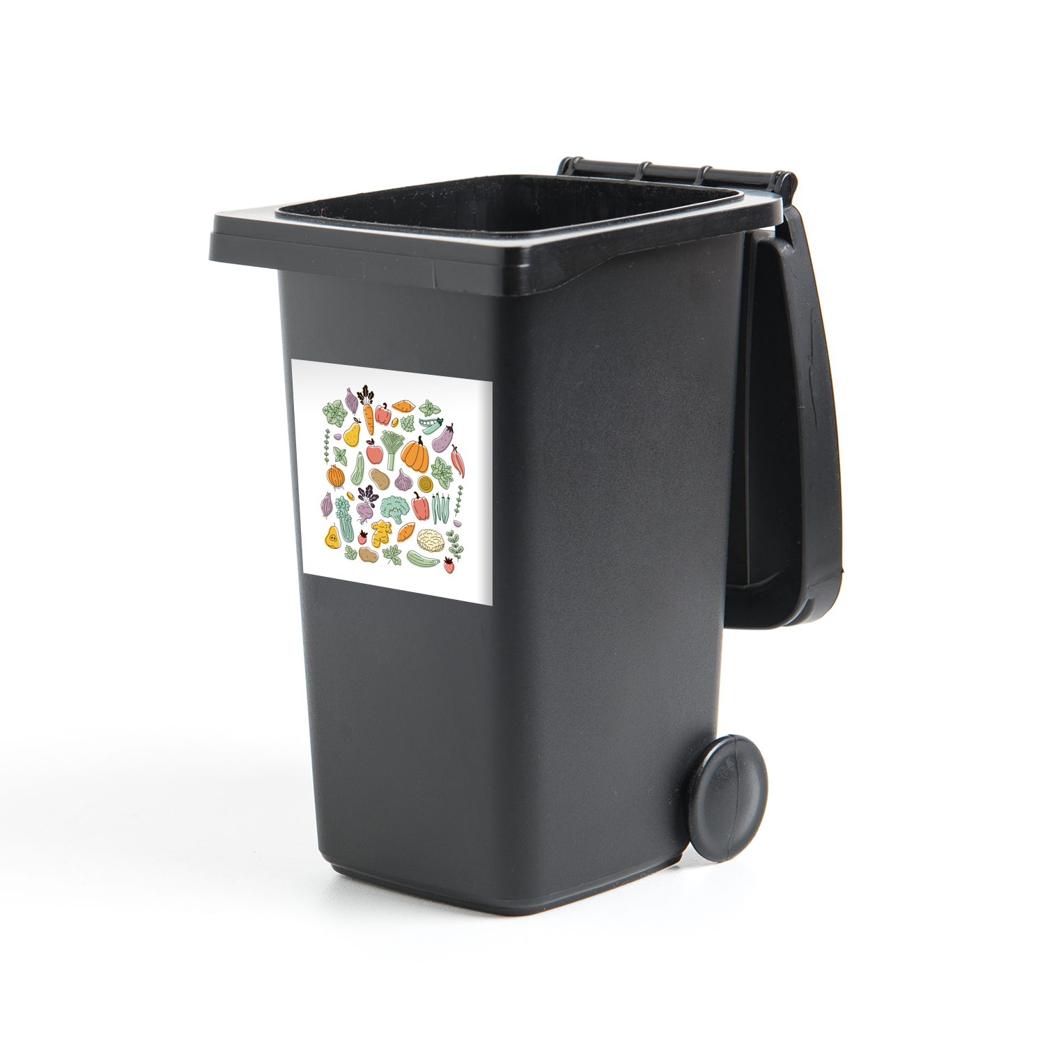 Container, Obst Mülleimer-aufkleber, Wandsticker Minimalismus - (1 Sticker, Mülltonne, MuchoWow Gemüse Abfalbehälter St), -