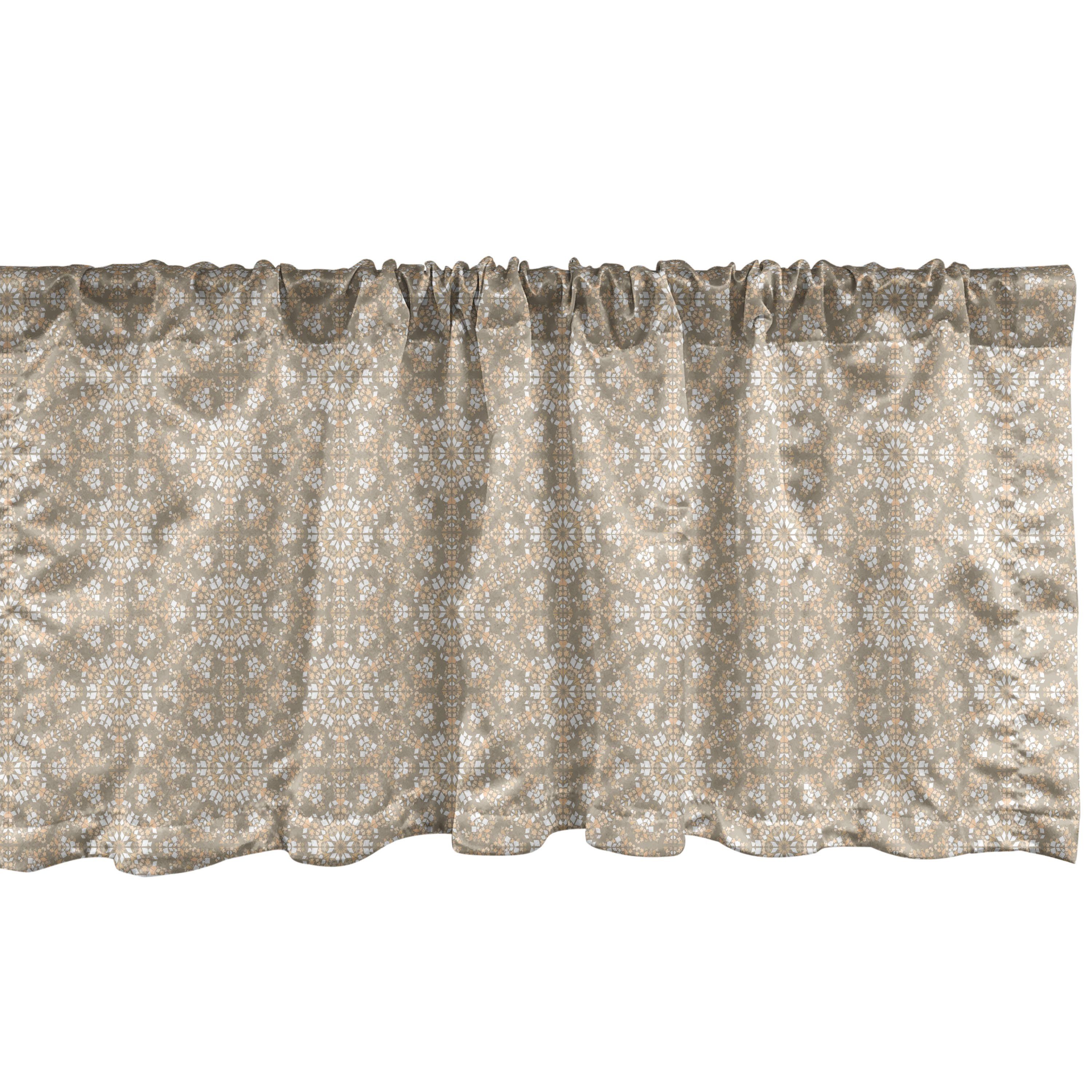 Microfaser, Schlafzimmer Abakuhaus, mit Scheibengardine Stangentasche, römische Dekor Volant Antike Kultur Küche Vorhang Mosaik für