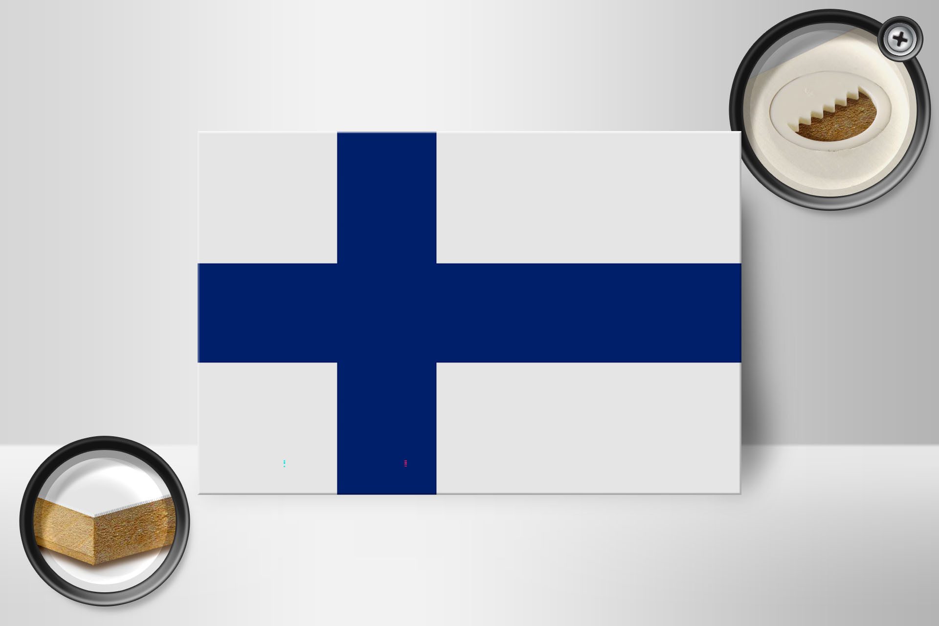 Femer GmbH Holzbild Flagge Finnlands 18x12 cm flag of Finland, Flaggen (1 St), Glatte Holzfaserplatte (MDF), vorn beschichtet