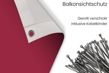 MuchoWow Balkonsichtschutz Rot - Einfarbig (1-St) Balkonbanner, Sichtschutz für den Balkon, Robustes und wetterfest