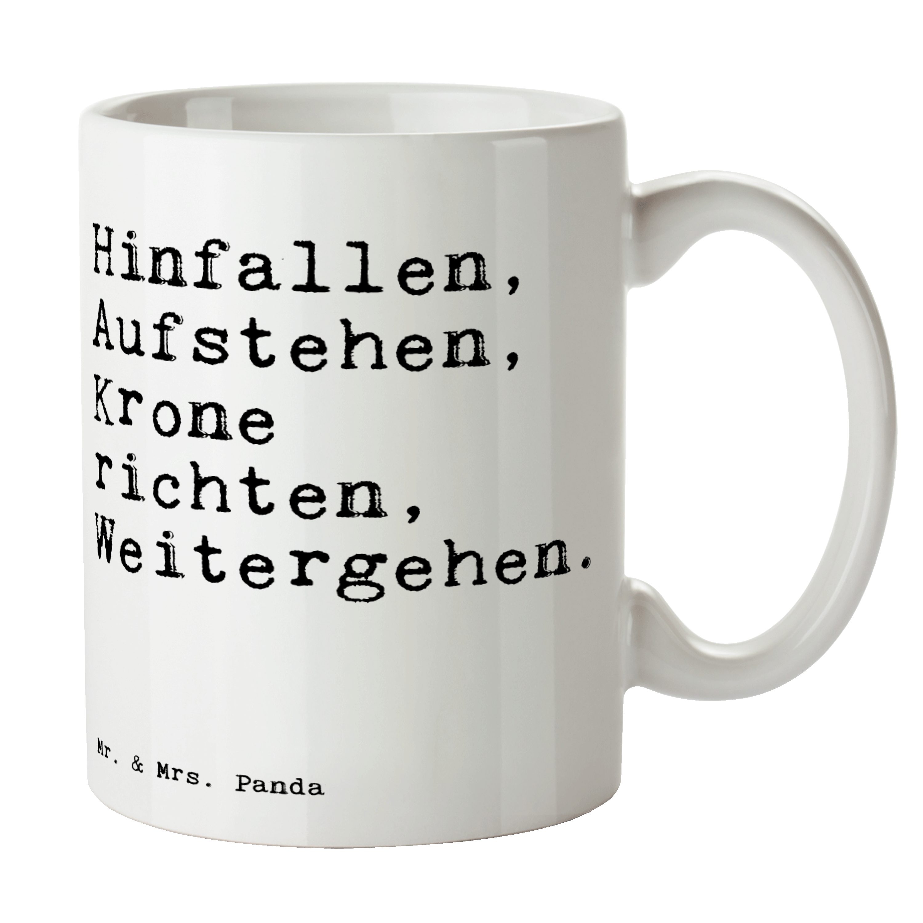 Mr. & Mrs. Panda Tasse »Hinfallen, Aufstehen, Krone richten,... Weiß