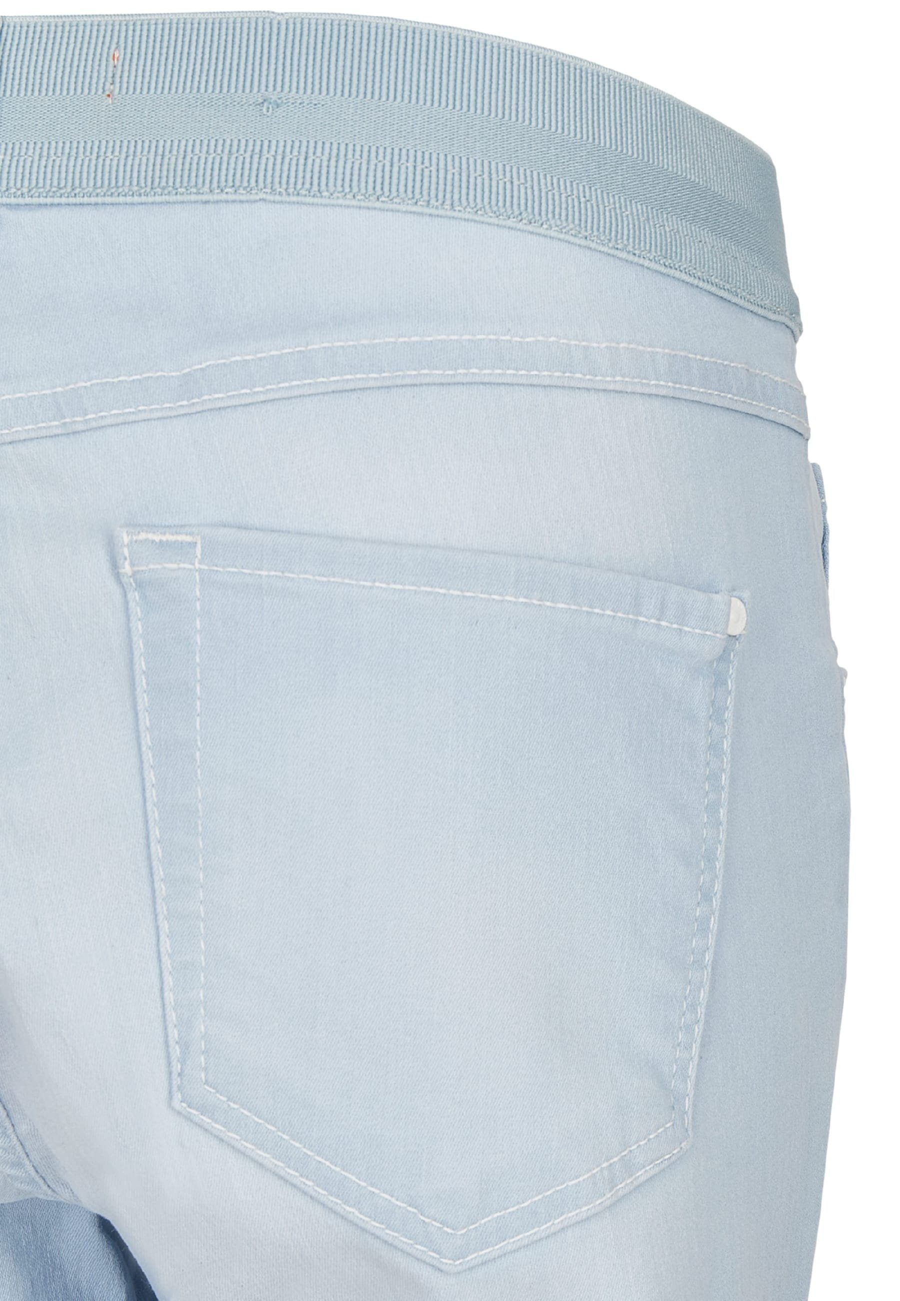Onesize Kurze Capri hellblau Design mit Dehnbund-Jeans klassischem Jeans ANGELS